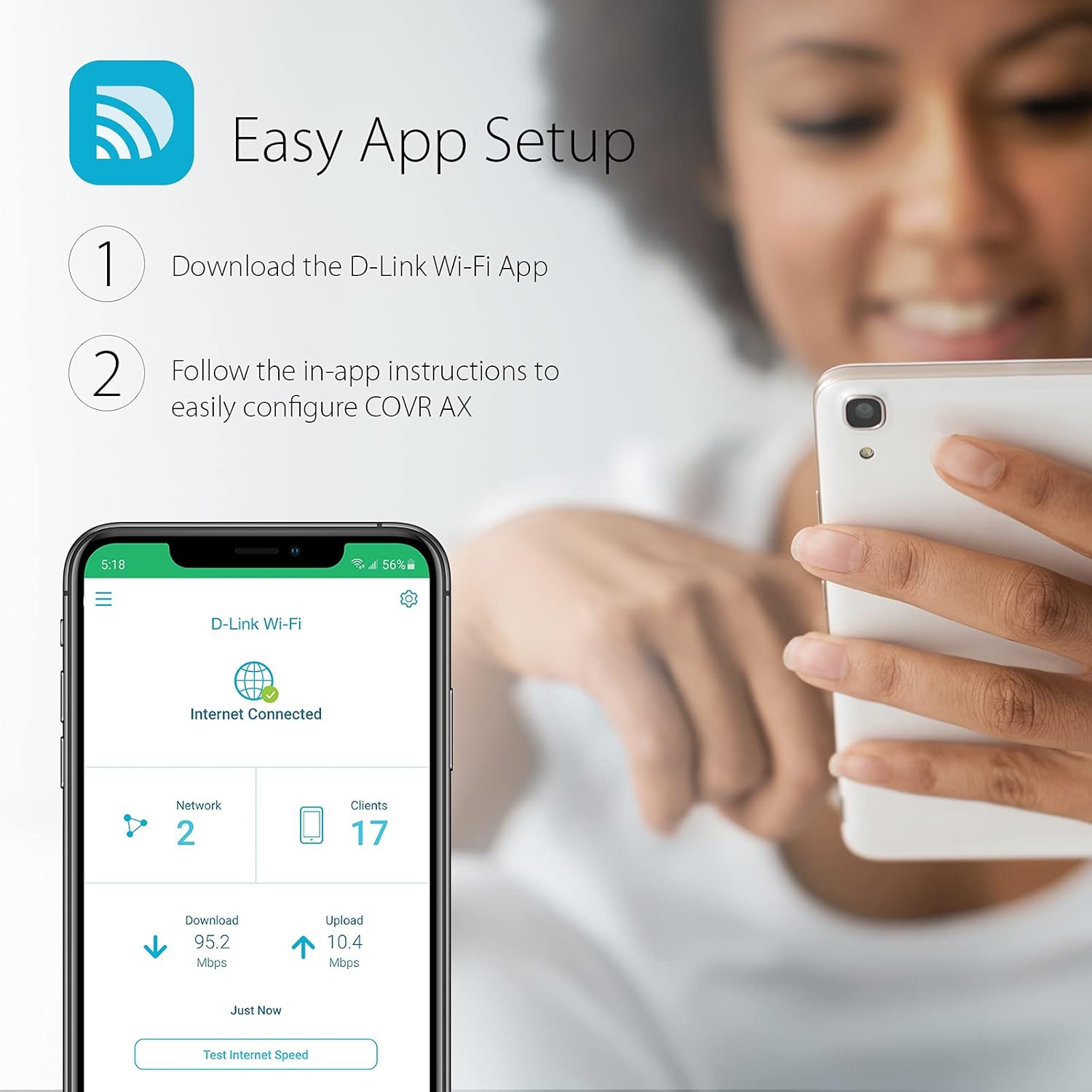 Système Wi-Fi 6 maison intégrale maillé COVR AX1800 de D-Link - Jusqu'à 6500&nbsp;pi² Couverture, contrôle vocal avec Alexa d'Amazon et Assistant