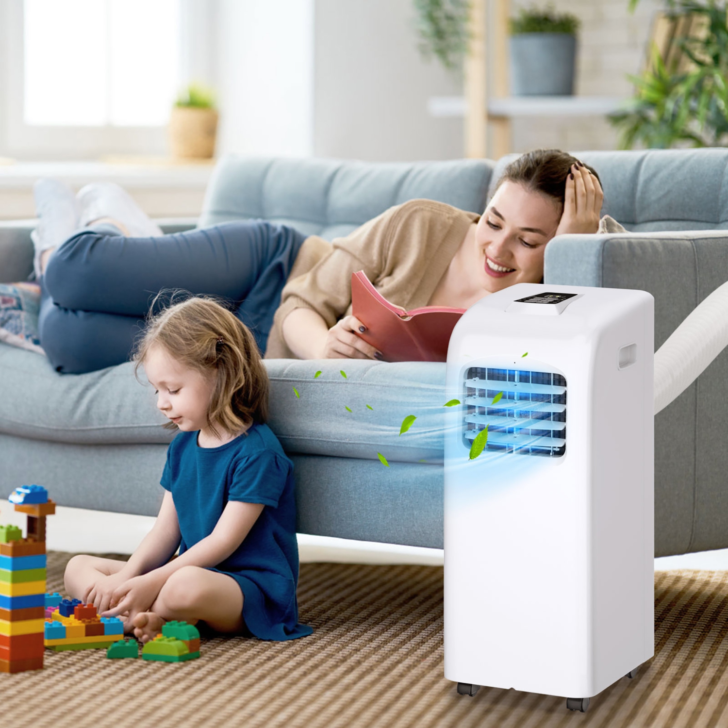 Costway 8,000 BTU Portable Air Conditioner with Remote Control, Energy Efficient, Cooling, Dehumidifying, Fanning, Sleeping Mode, Time Settings,