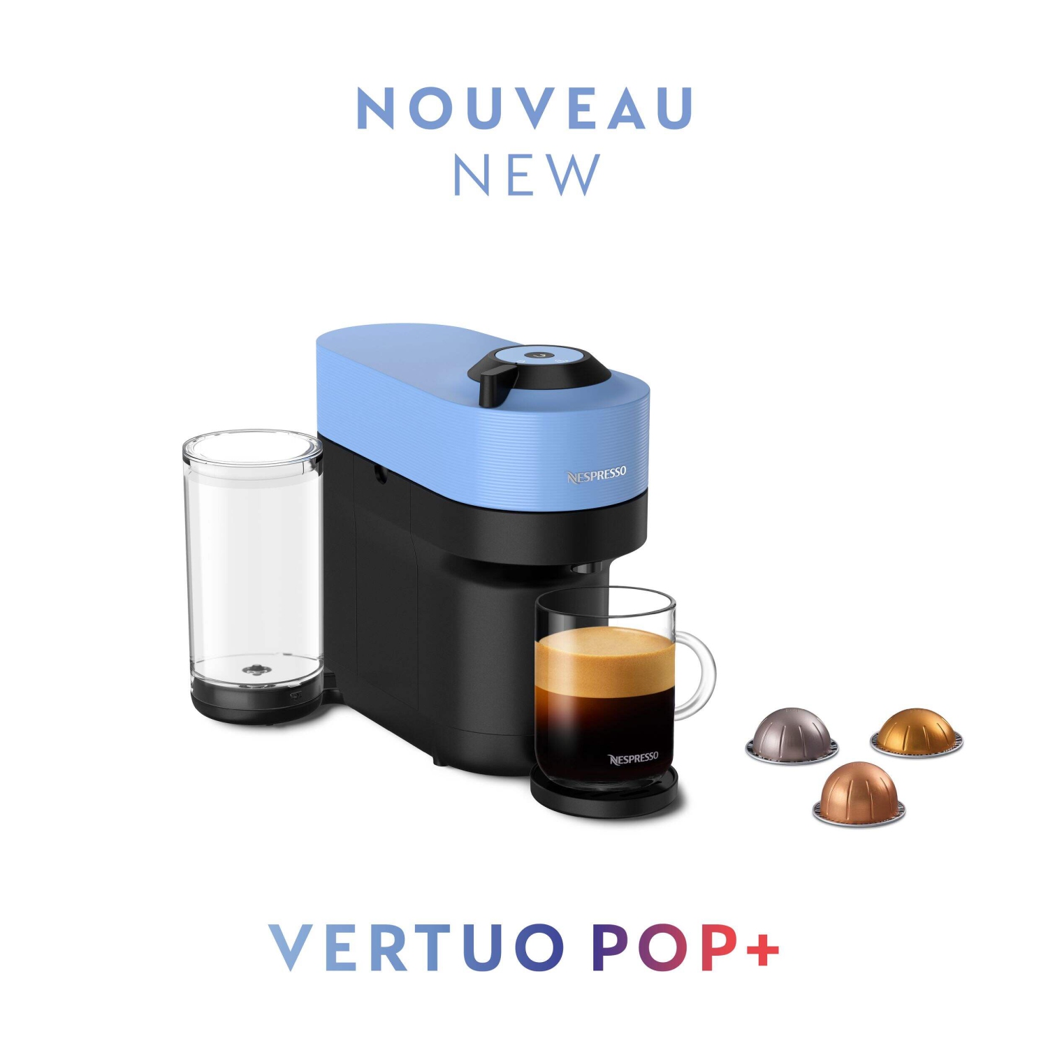 Nespresso Vertuo Pop+ Coffee and Espresso Machine by De'Longhi, Pacific Blue