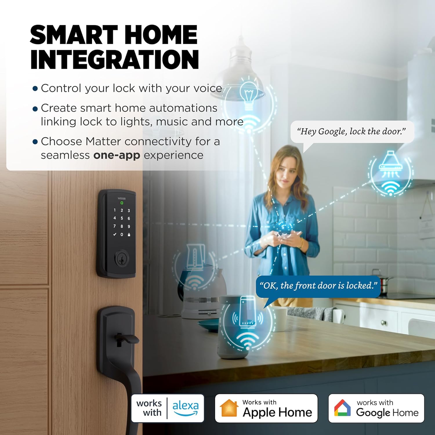 Weiser Halo Select Touchscreen Wi-Fi and Matter Enabled Smart Lock - Matte Black