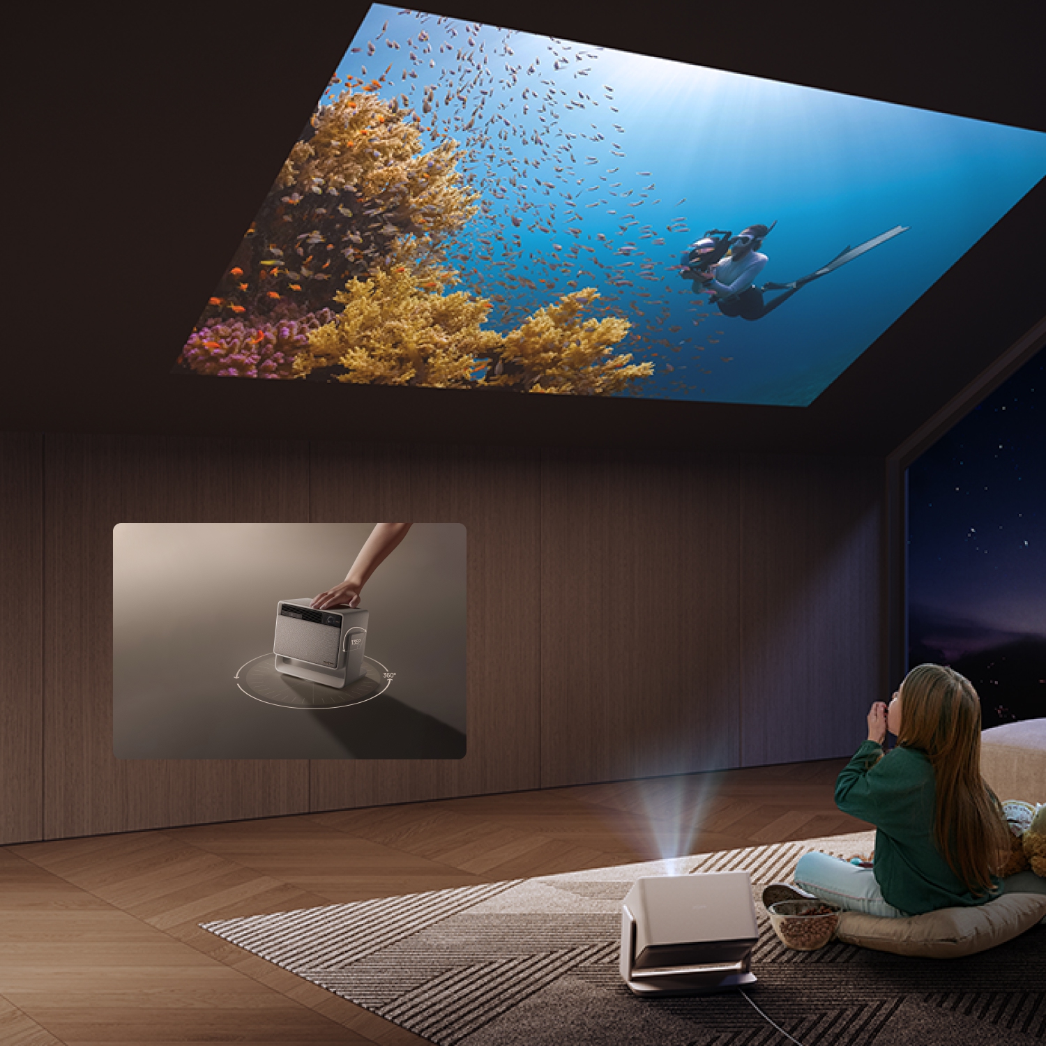 Projecteur de cinéma maison UHD 4K HORIZON S Max de XGIMI pour films/jeux, téléphone intelligent, taille d'écran jusqu'à 200&nbsp;po, projecteur avec