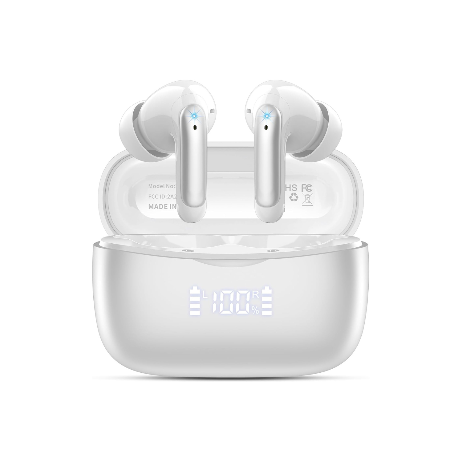 Wireless Earbuds, Headphones Bluetooth 5.3 with HiFi Stereo Sound, Bluetooth Earbuds with 4 ENC Noise Canceling Mics, 56 Hrs Playtime in Ear