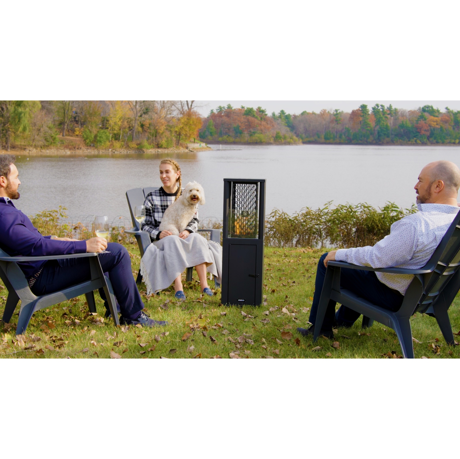 EnerG+ Outdoor Wood Pellet Patio Heater Standing.