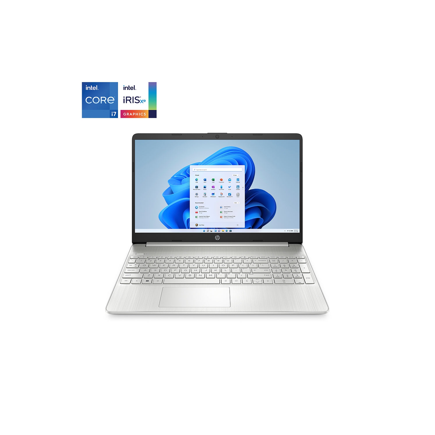 Refurbished (Good) HP 15.6" Laptop (Intel Core i7-1255U/1TB SSD/16GB RAM/Windows 11 Home (Silver)