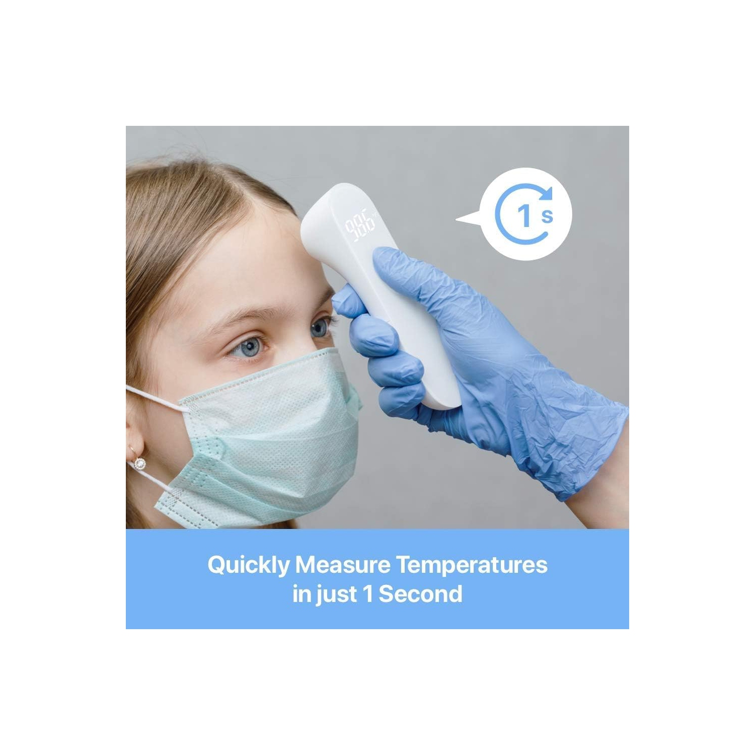 iHealth Non-Contact Infrared Forehead Thermometer - Digital Thermometer for Adults, Kids, and Babies with 3 Ultra-Sensitive Sensors