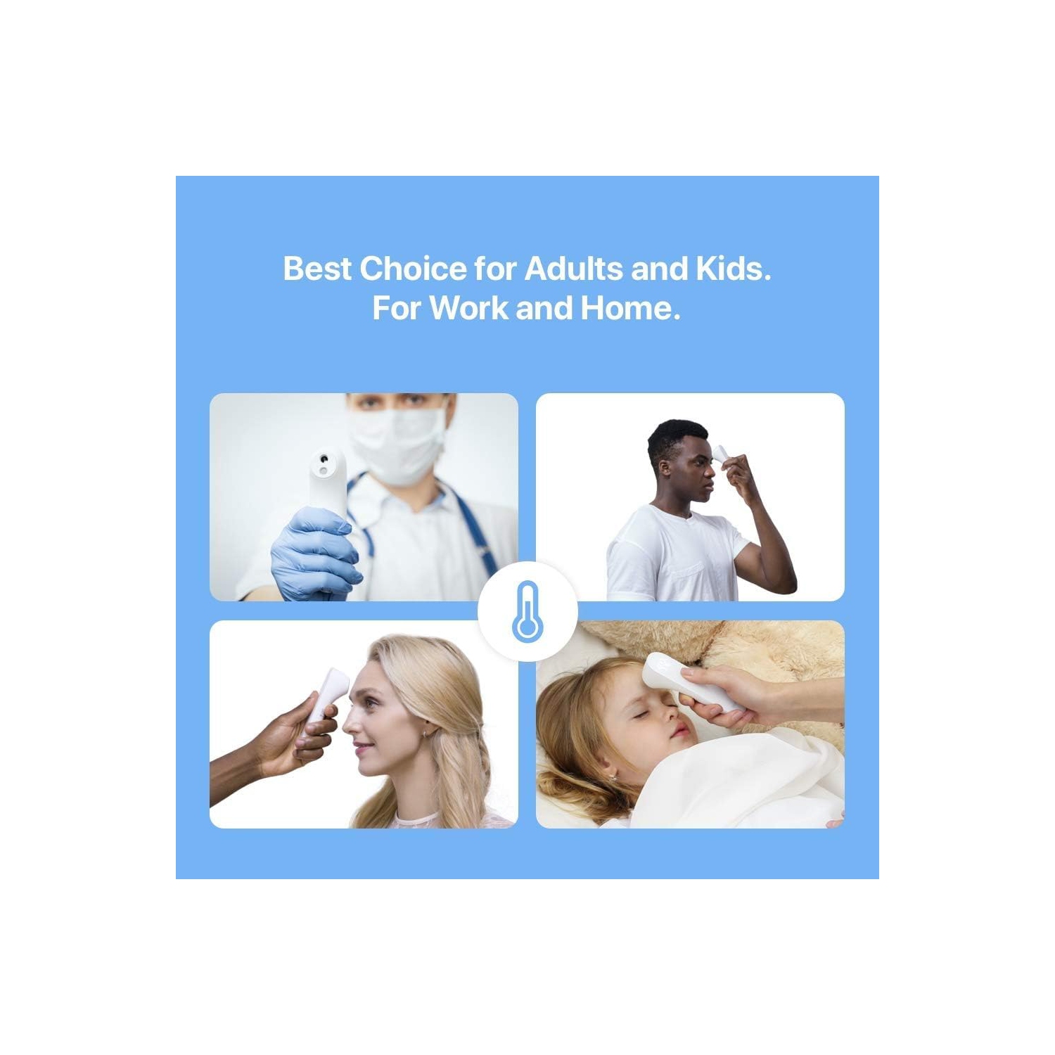 iHealth Non-Contact Infrared Forehead Thermometer - Digital Thermometer for Adults, Kids, and Babies with 3 Ultra-Sensitive Sensors