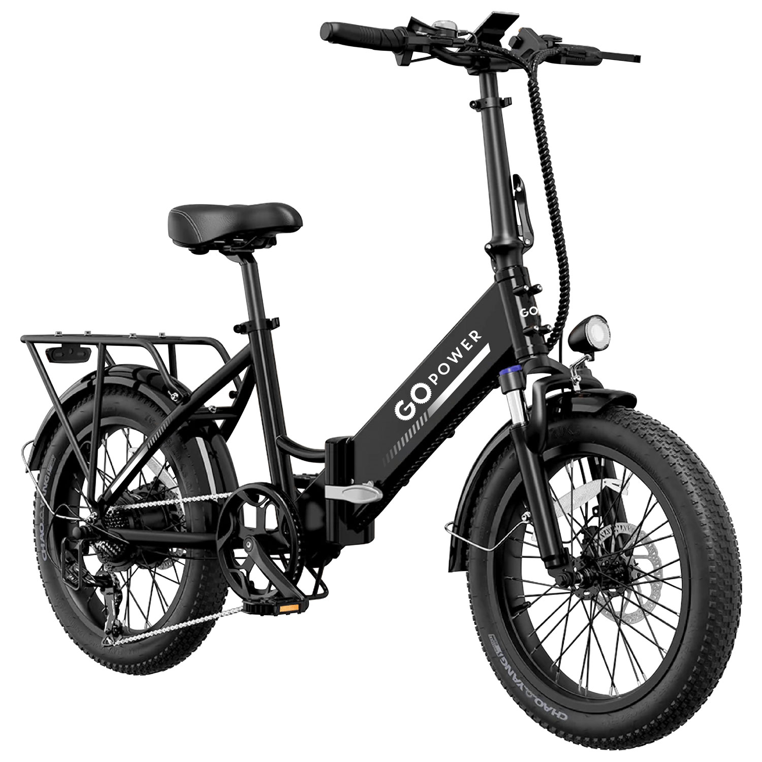 Vélo électrique à gros pneus et à cadre bas GoPlus de GoPowerBike - Noir