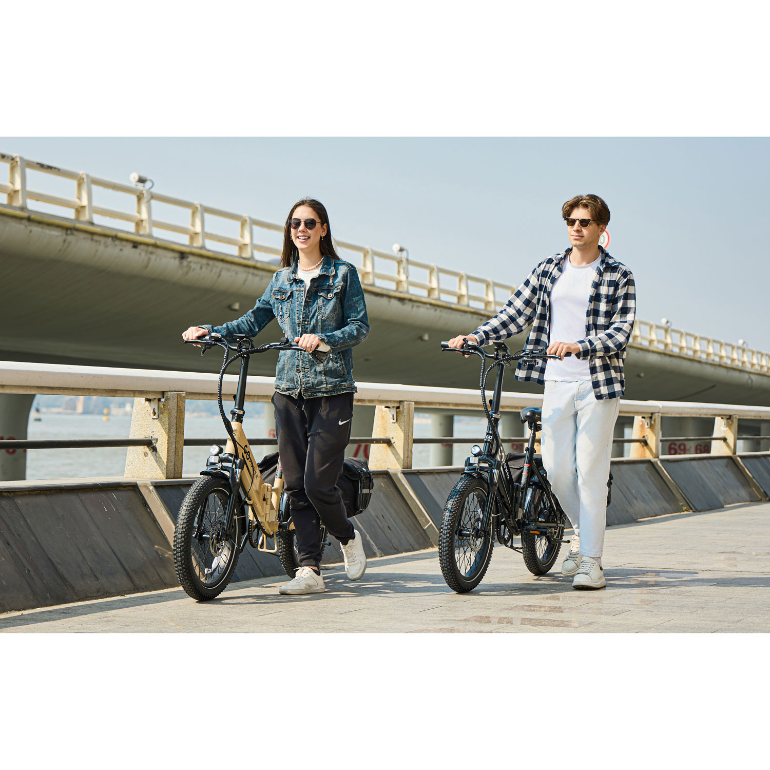 Vélo électrique à gros pneus et à cadre bas GoPlus de GoPowerBike - Noir