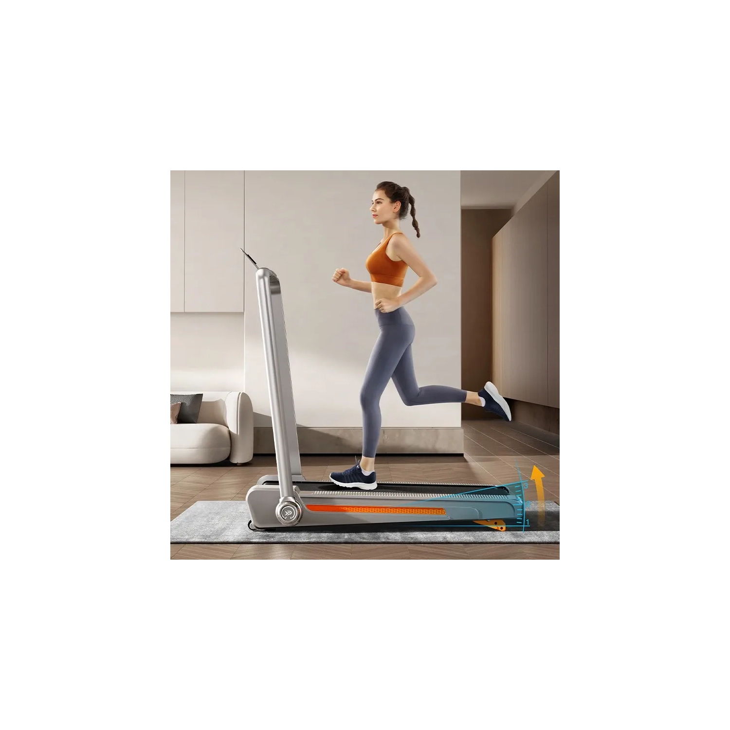 Gearforfit YPQO Mini-Walk Foldable Treadmill - Compact, Quiet, and Adjustable