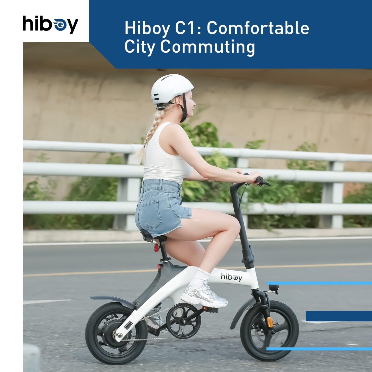 Hiboy C1 Electric Bike for Adults, 32KM/H 70KM Range Foldable Ebike, 500W Peak Motor, 36V 7.8Ah Removable Battery, 14" Tire Electric Bicycle UL 2849