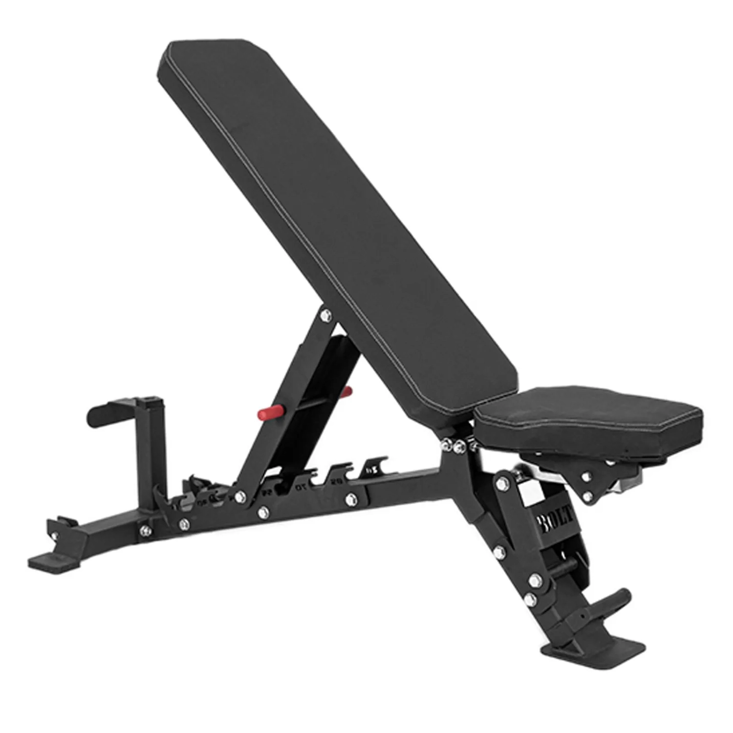 GFF Venom Gapless Adjustable Bench - 7-11 Gauge Steel Construction, 0°-90° Adjustable Backrest, Built-In Wheels & Tear-Resistant Upholstery