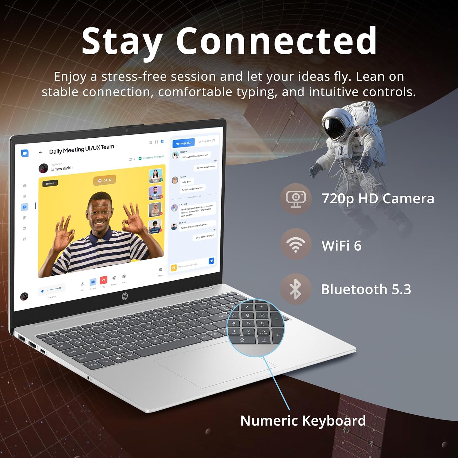 HP 15.6" FHD IPS Anti-Glare Laptop, Intel i5-1235U, 2.16TB Storage(2TB SSD + 160GB Docking Station Set), 32GB RAM, Numeric Keypad, HD Webcam, Wi-Fi