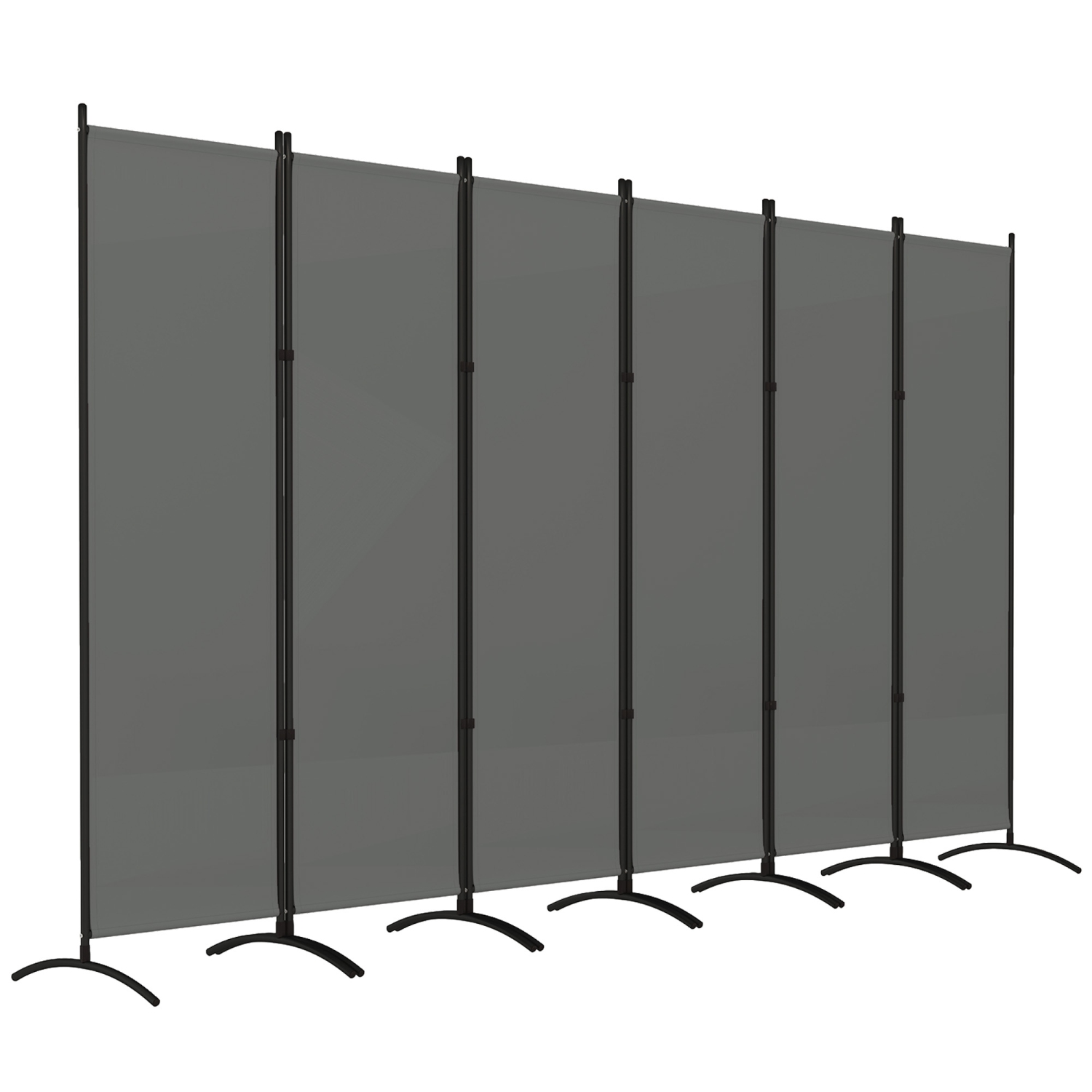 Outsunny 6 Panel Folding Outdoor Privacy Screen, 5.7FT Tall Room Divider with UV30+ Protection, Freestanding Privacy Panel Partition with Stable Base