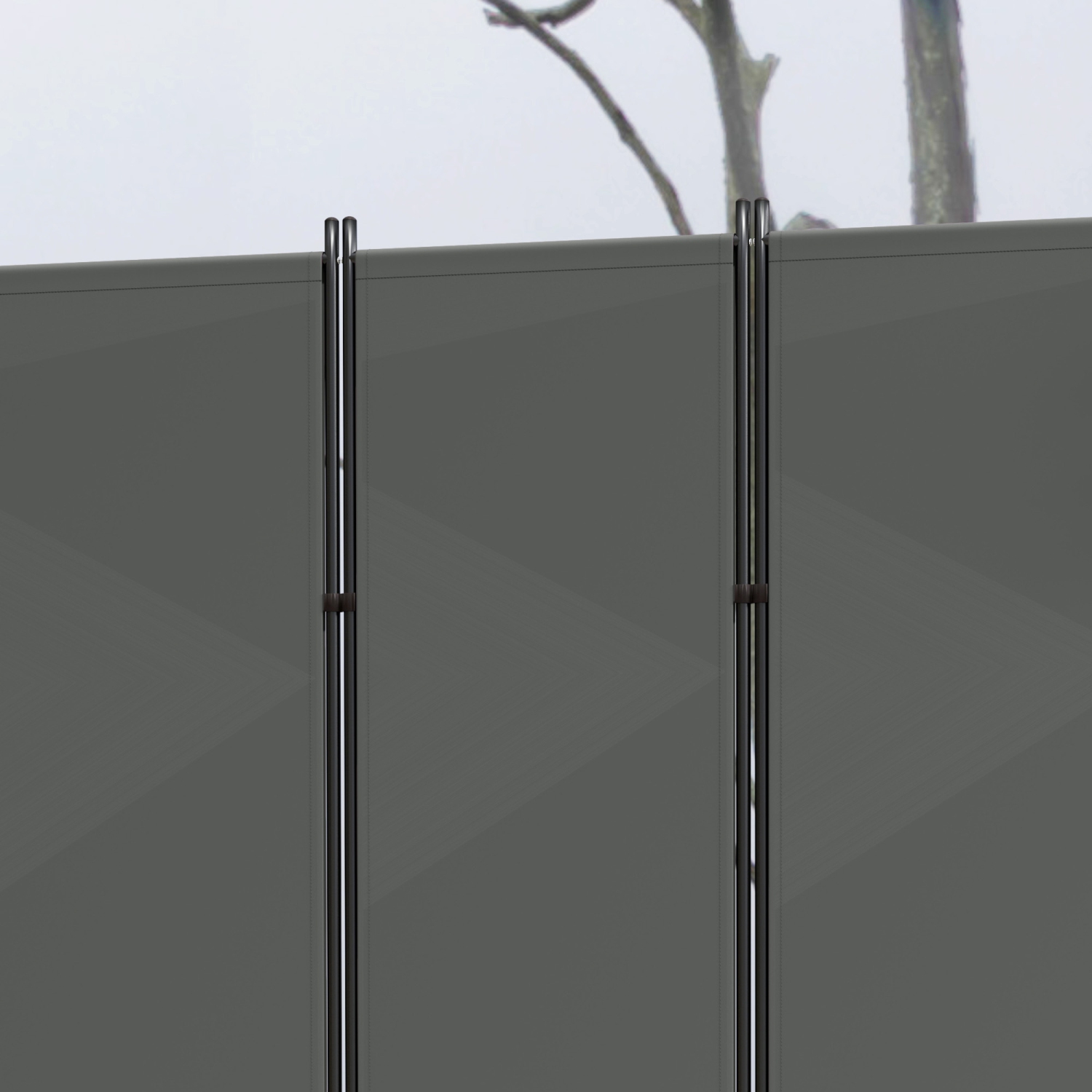 Outsunny 6 Panel Folding Outdoor Privacy Screen, 5.7FT Tall Room Divider with UV30+ Protection, Freestanding Privacy Panel Partition with Stable Base