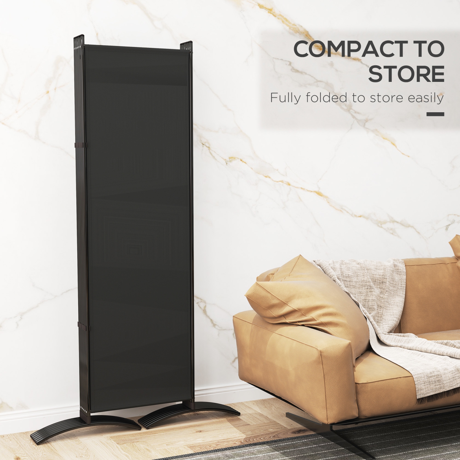 Outsunny – Écran d'intimité pliable à 6 panneaux, séparateur de pièce haut de 5,7 pi avec protection UV30+, cloison de panneau d'intimité autonome