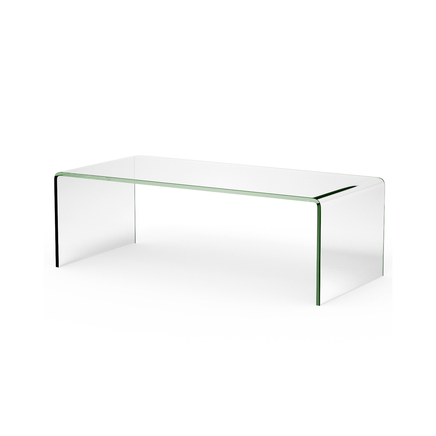 Table basse en verre de Costway, meubles modernes pour la maison, table de bout en verre trempé transparent, table en cascade avec bords arrondis