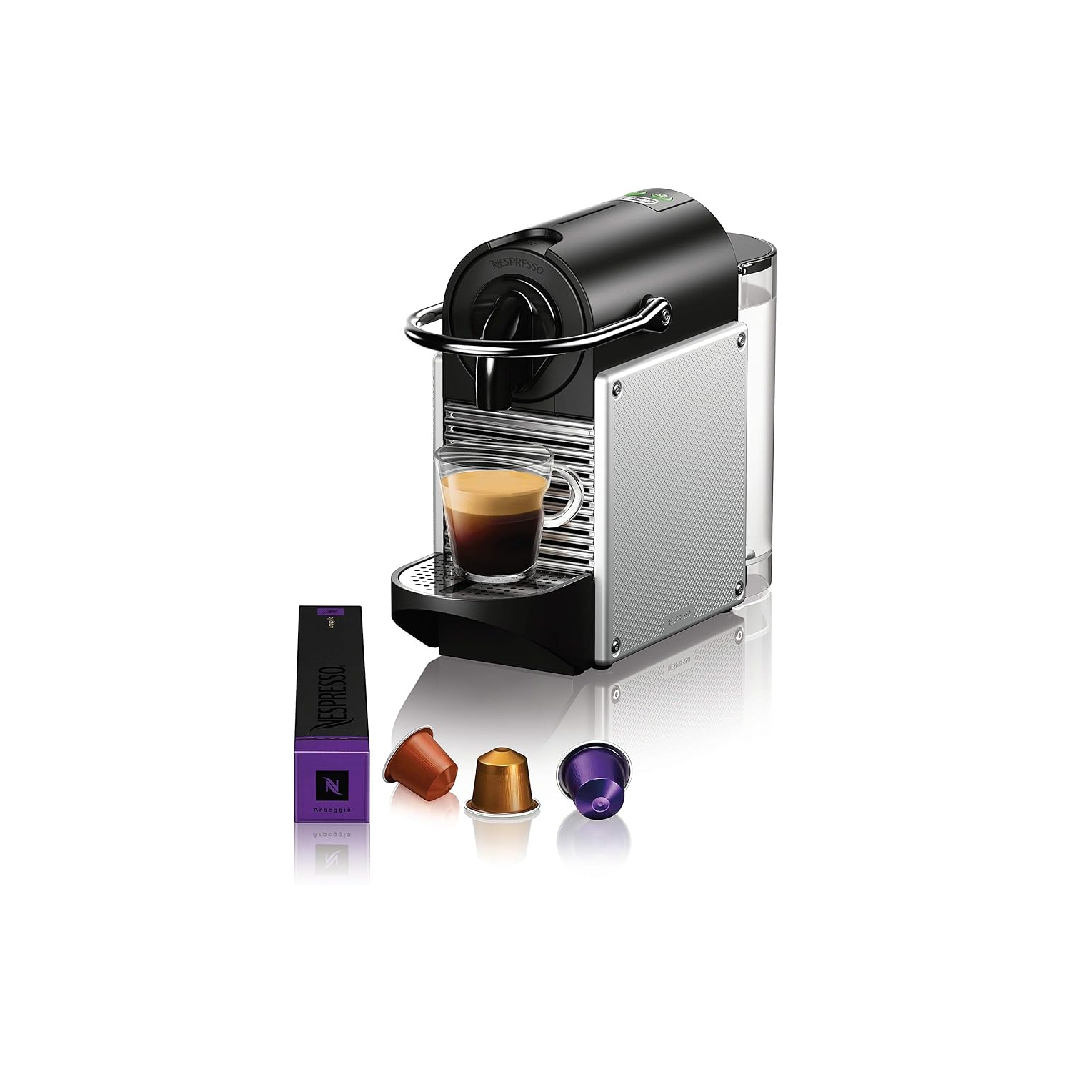 Nespresso EN124SCA Pixie Espresso Machine by De'Longhi, Aluminum