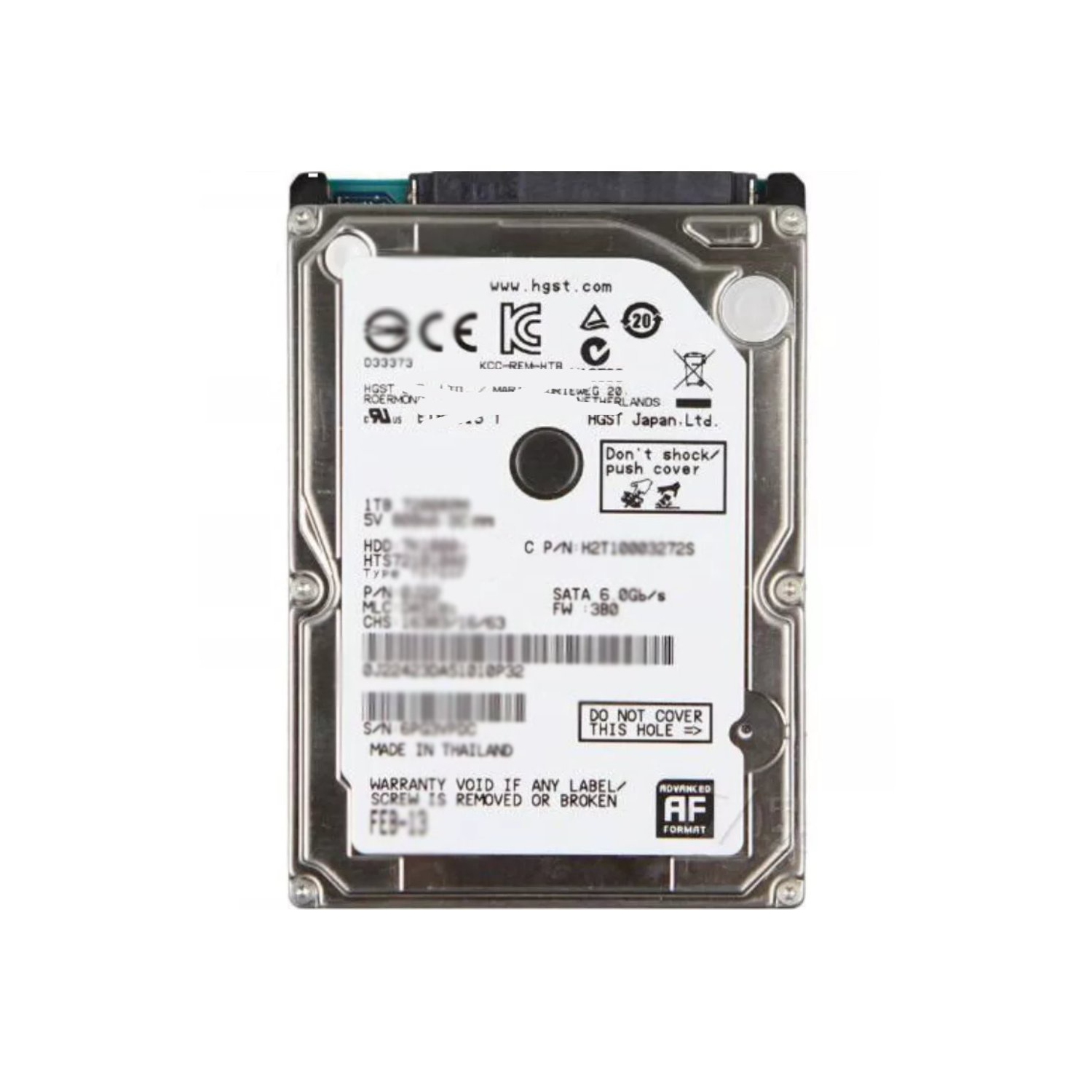 Refurbished SATA3 1TB 5400RPM 2.5" Internal Hard Drive, 9mm thickness