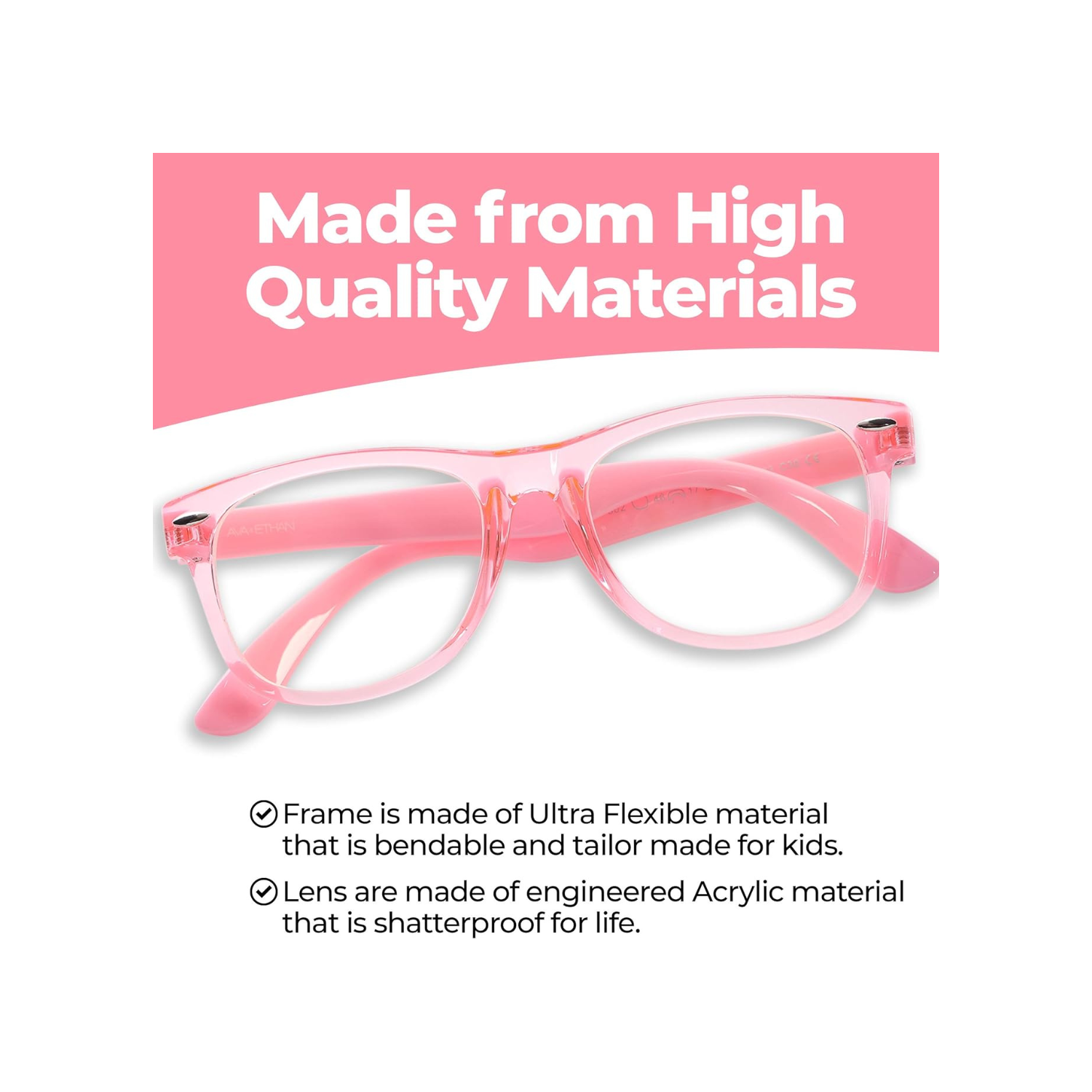 Ava & Ethan Blue Light Glasses for Kids, Blue Light Blocking for Computer/Gaming