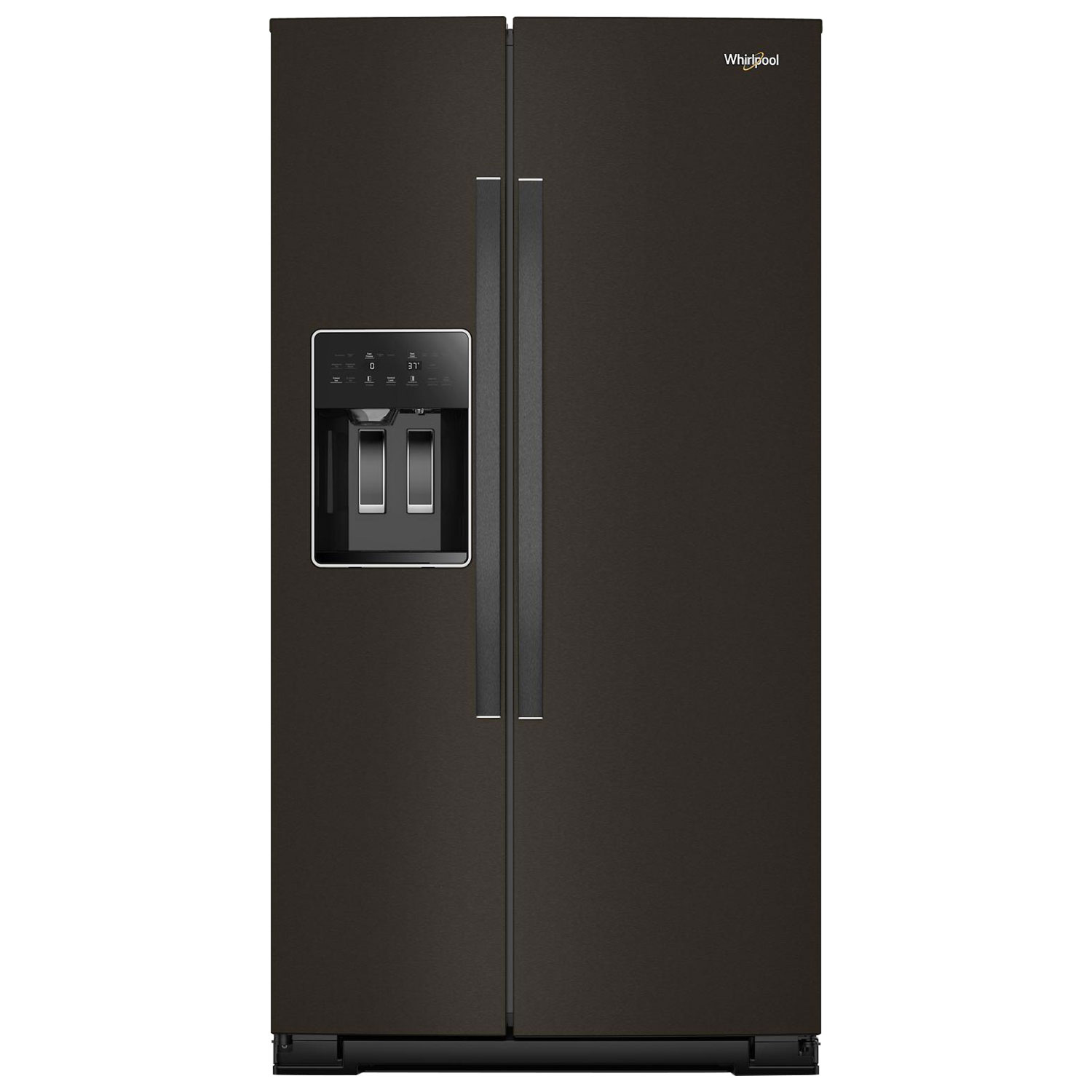 Whirlpool 36" 20.85 Cu Ft Counter Depth Side-By-Side Refrigerator w/Water & Ice Dispenser(WRSC5536RV)- Black Stainless Finish