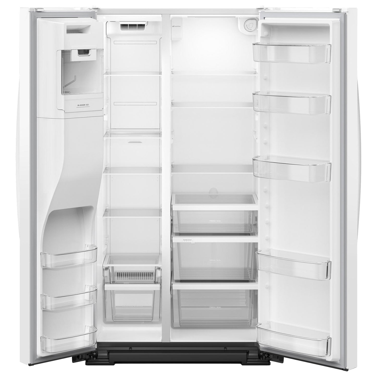 Réfrigérateur congélateur juxtaposé à profondeur de comptoir 36 po 20,85 pi³ avec distributeur d'eau et de glace Whirlpool - Blanc