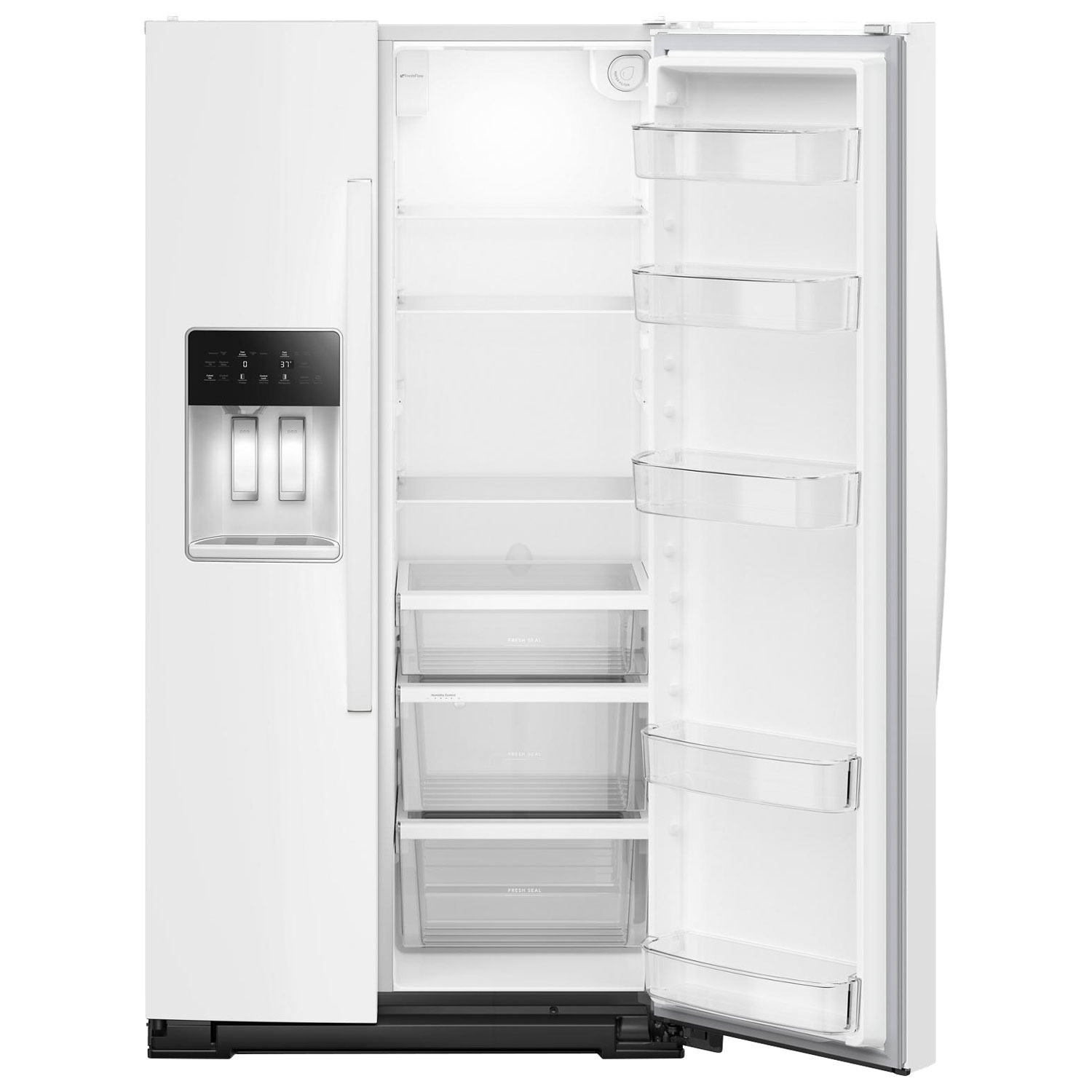 Réfrigérateur congélateur juxtaposé à profondeur de comptoir 36 po 20,85 pi³ avec distributeur d'eau et de glace Whirlpool - Blanc