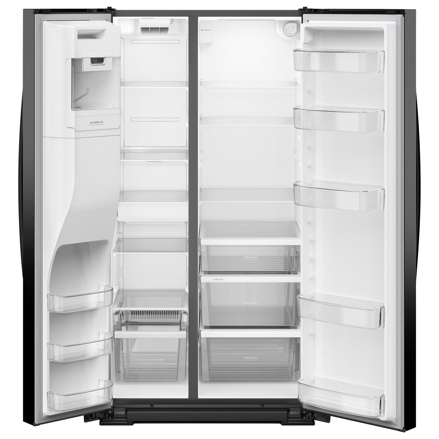 Réfrigérateur côte à côte 28,7 pi³ 36 po, distributeur eau/glaçons de Whirlpool - Noir