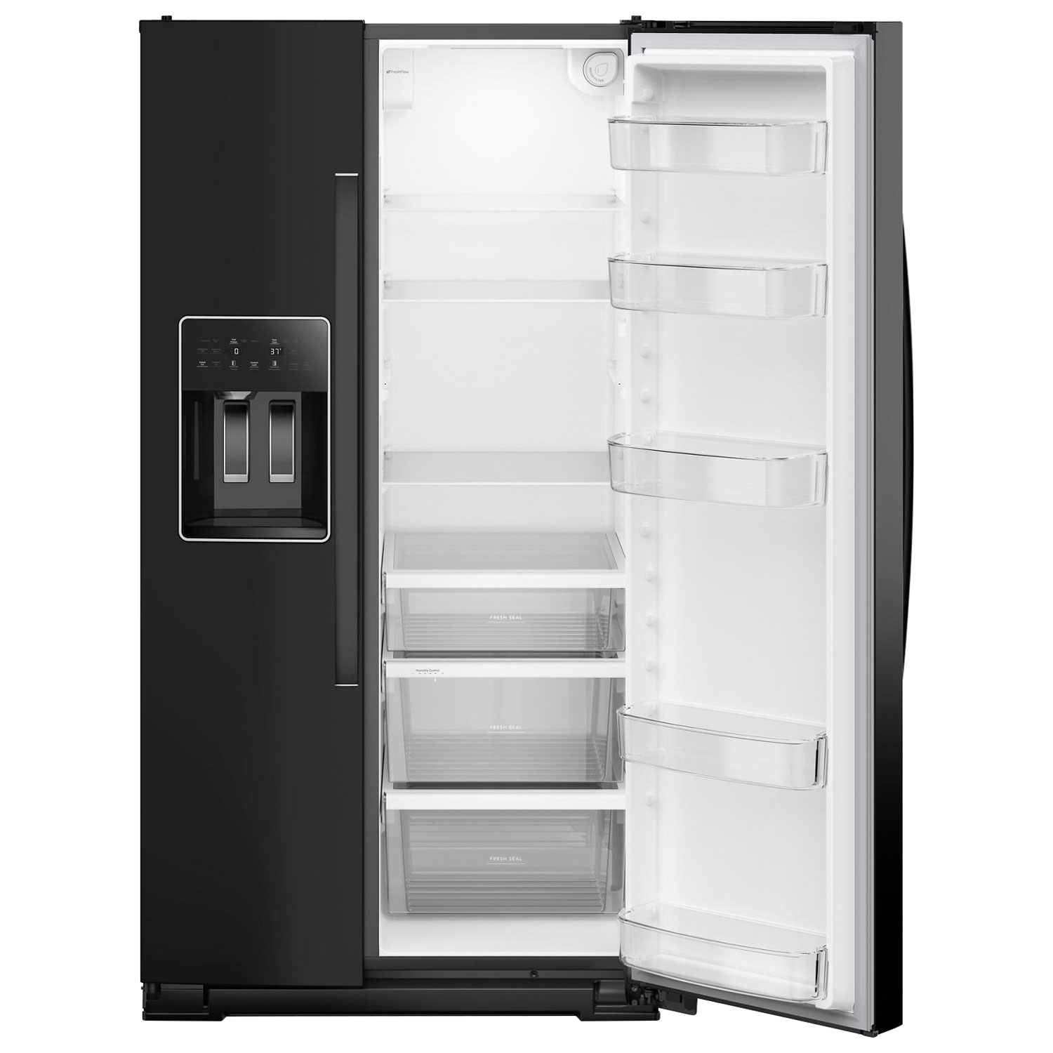 Réfrigérateur côte à côte 28,7 pi³ 36 po, distributeur eau/glaçons de Whirlpool - Noir