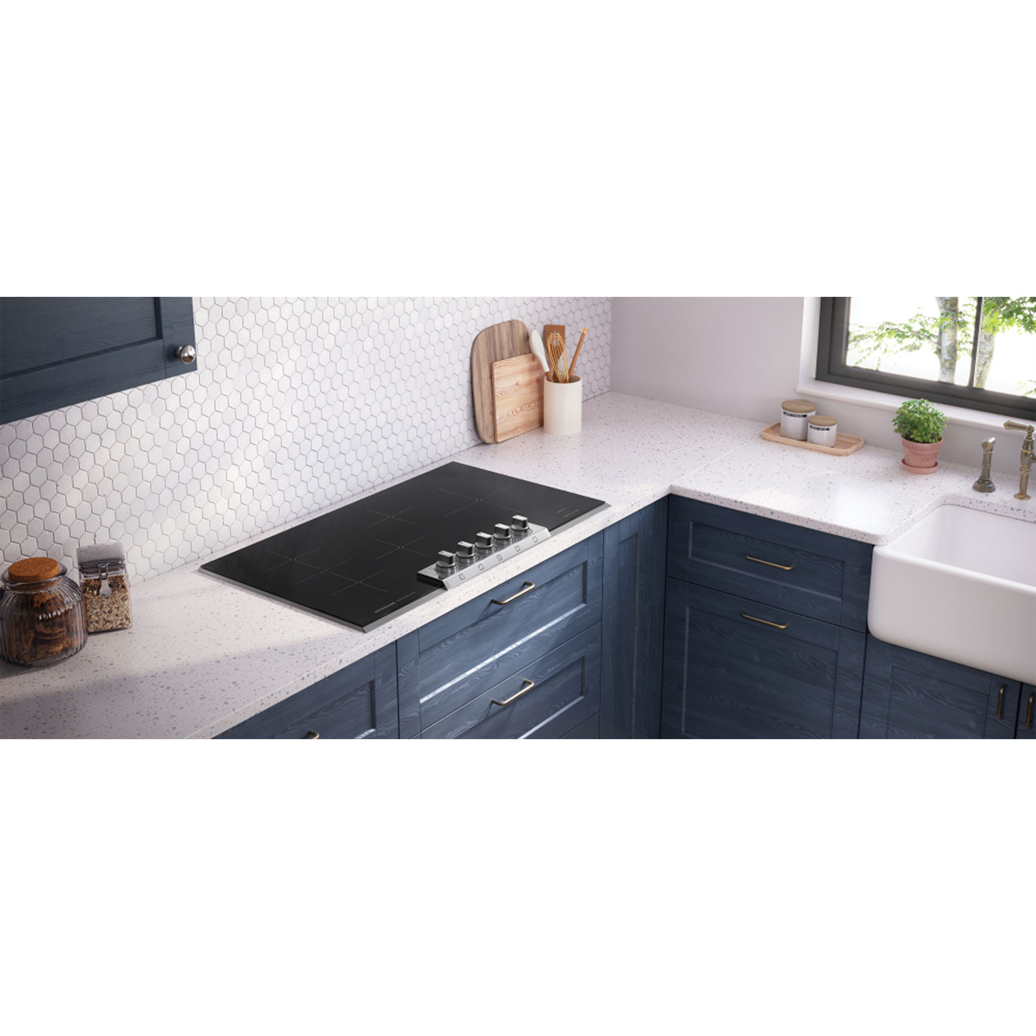 Surface de cuisson à induction de 37 po à 5 éléments Professional de Frigidaire - Acier inoxydable noir résistant aux taches