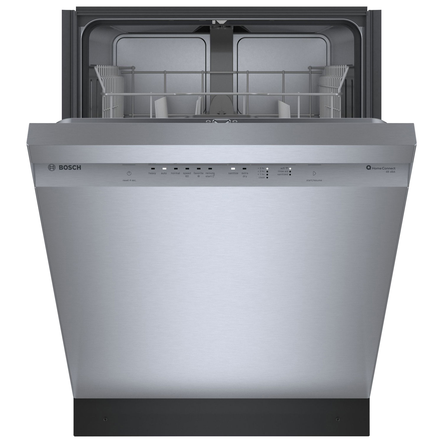 Bosch 100 Series 24" 48dB Built-In Dishwasher with Stainless Steel Tub - Stainless Steel