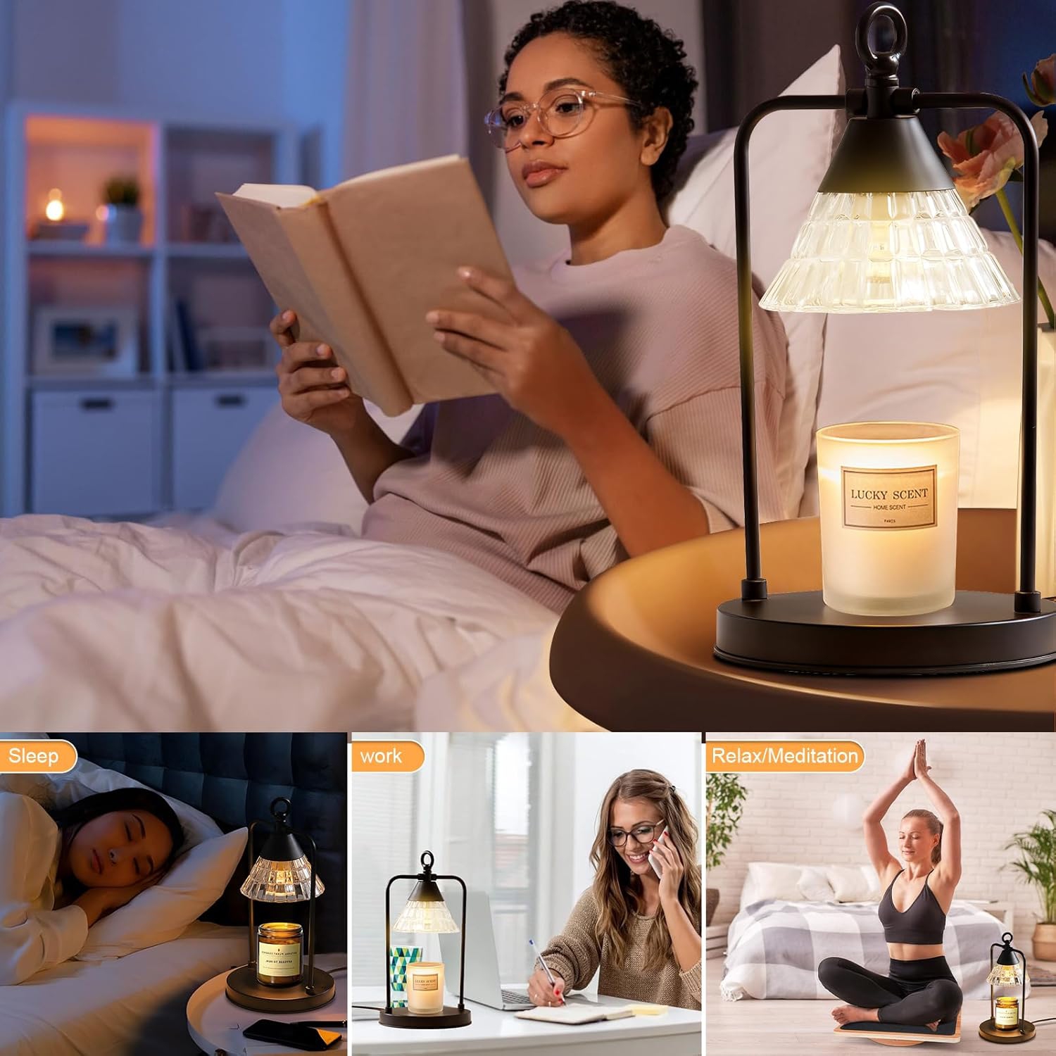 Candle Warmer Lamp with Dimmer, 2H/4H/8H Timer Electric Candle Lamp Warmer Compatible with Yankee Candle Jar Candle, Home Decor Gift for her,