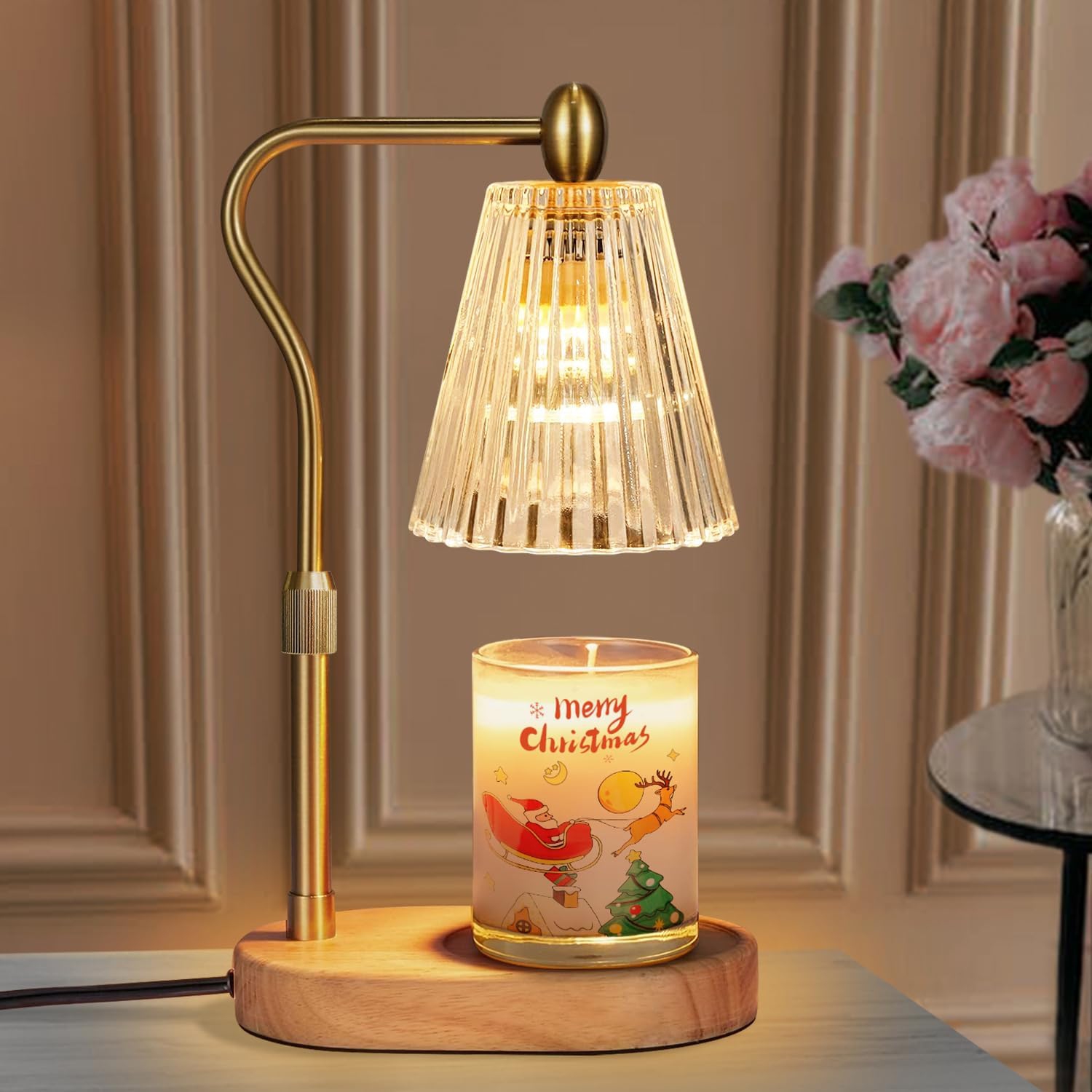 Réchauffeur de bougie, chauffe-bougie avec minuterie à hauteur réglable, chauffe-cire électrique rétro, lampe pour bougies parfumées en pot