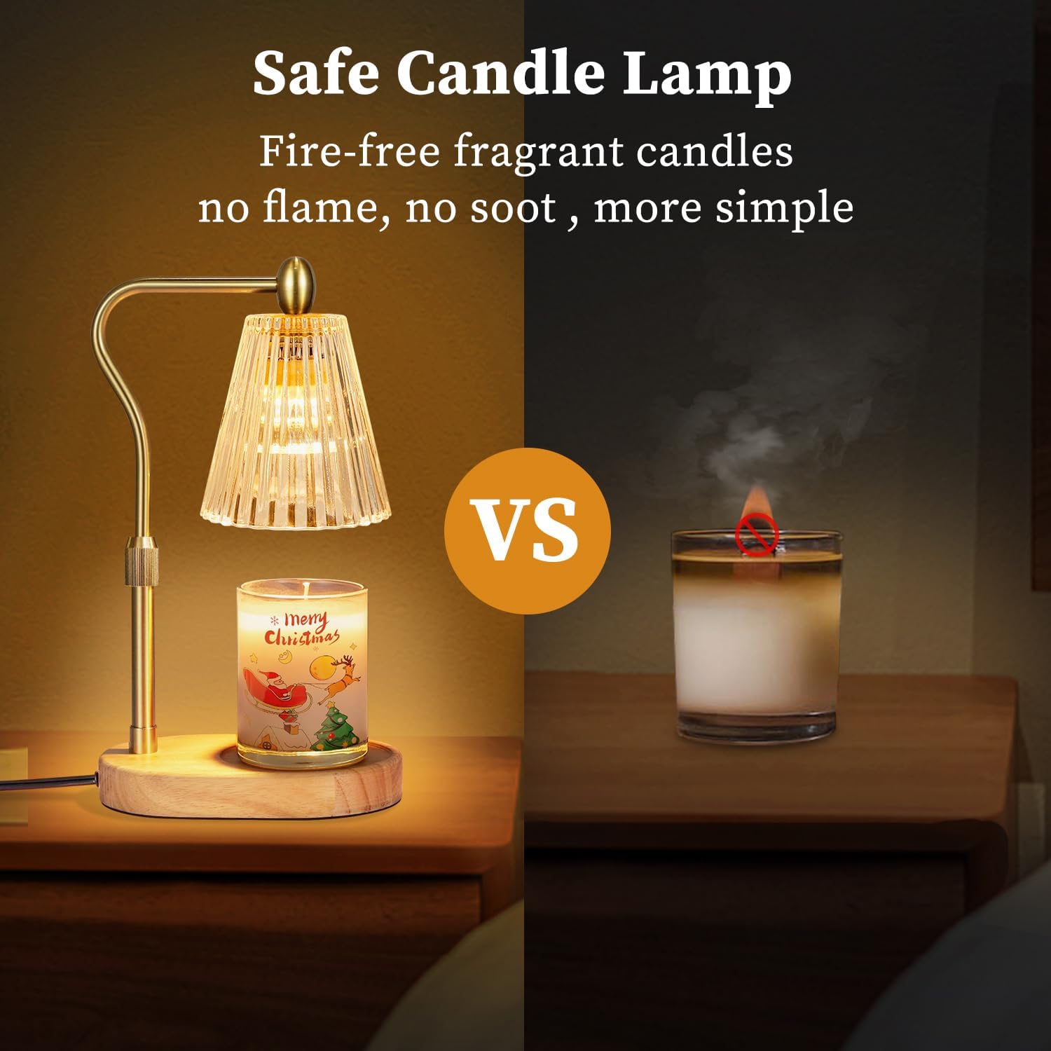 Réchauffeur de bougie, chauffe-bougie avec minuterie à hauteur réglable, chauffe-cire électrique rétro, lampe pour bougies parfumées en pot