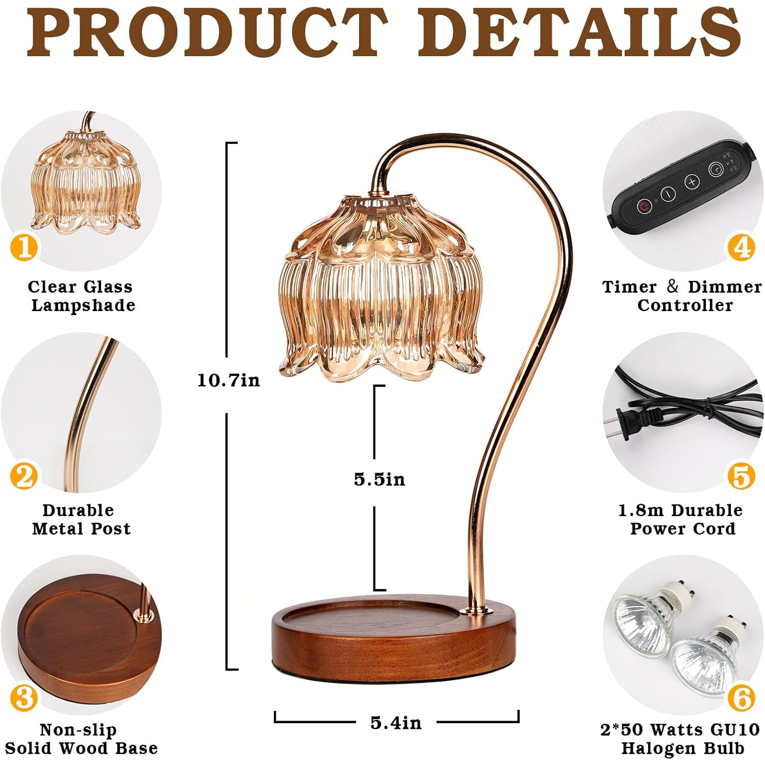 Flower Candle Warmer Lamp with Timer, Dimmable Candle Lamp Warmer for Jar Candles, Birthday Gifts for Women, Mom Gifts, Female Friend Gifts Ideas,