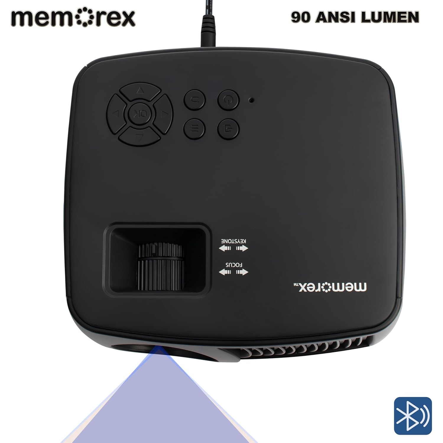 Memorex PJS100 720P Bluetooth Projector with 100" Screen