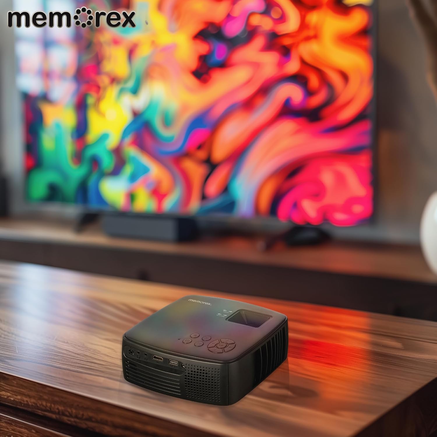 Memorex PJS100 720P Bluetooth Projector with 100" Screen