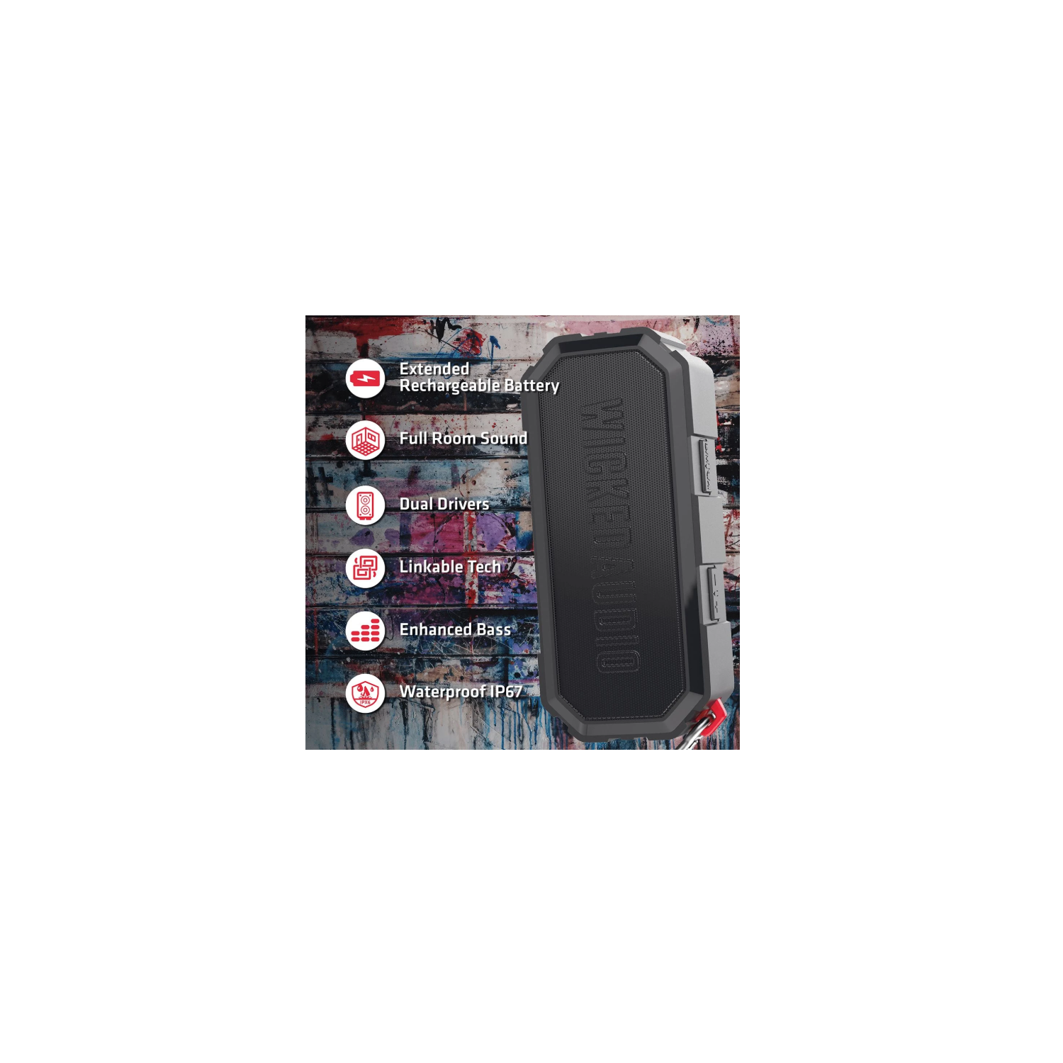 Wicked Audio Growl Rugged Bluetooth Speaker - Open Box