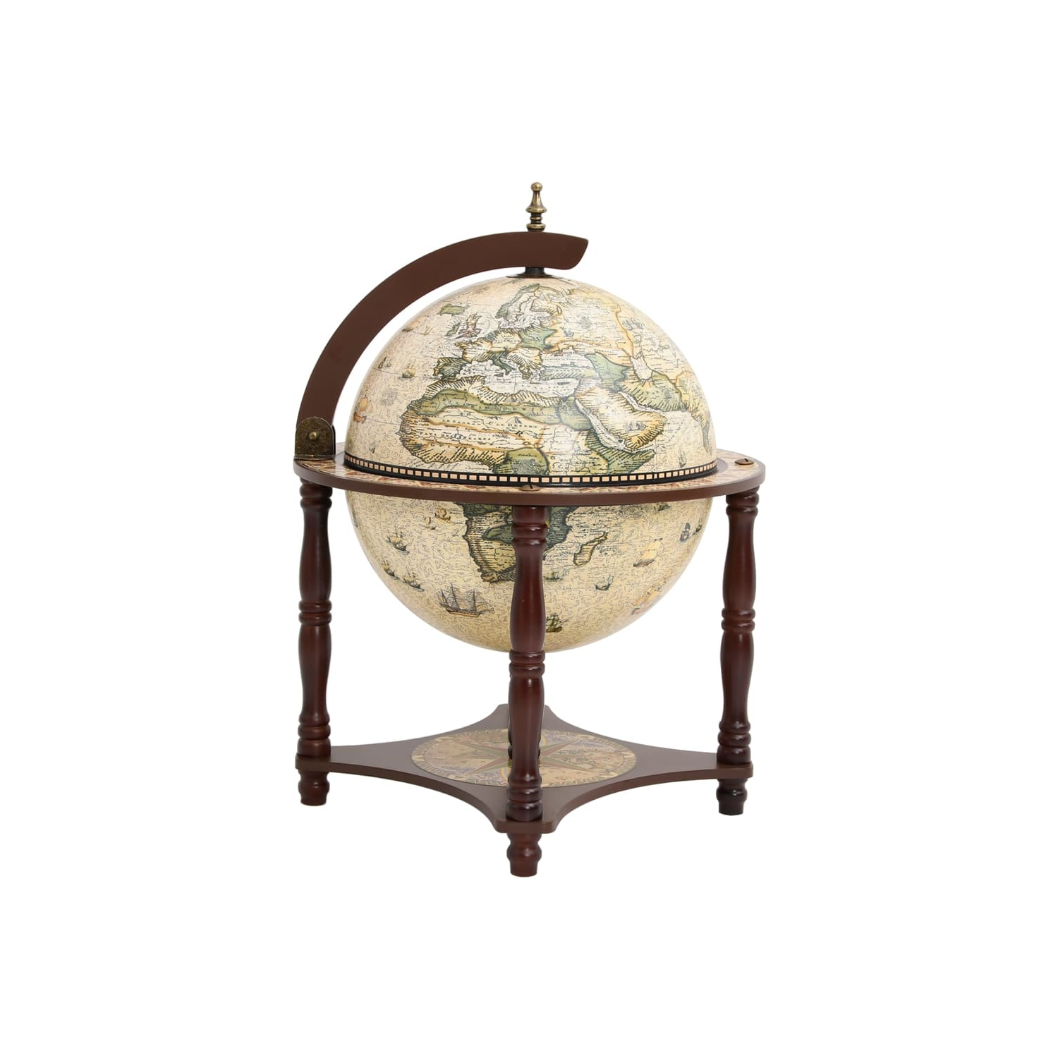 VidaXL – Support à vin Globe Bar en bois massif brun Eucalyptus