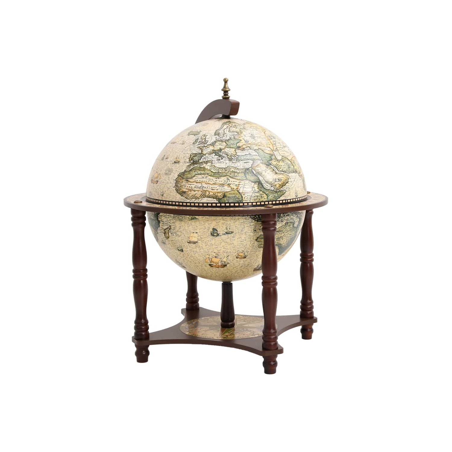 VidaXL – Support à vin Globe Bar en bois massif brun Eucalyptus