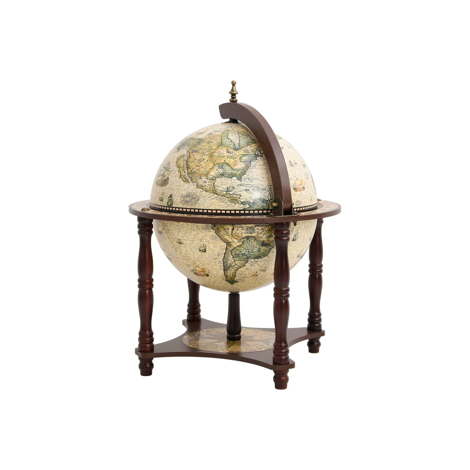 VidaXL – Support à vin Globe Bar en bois massif brun Eucalyptus