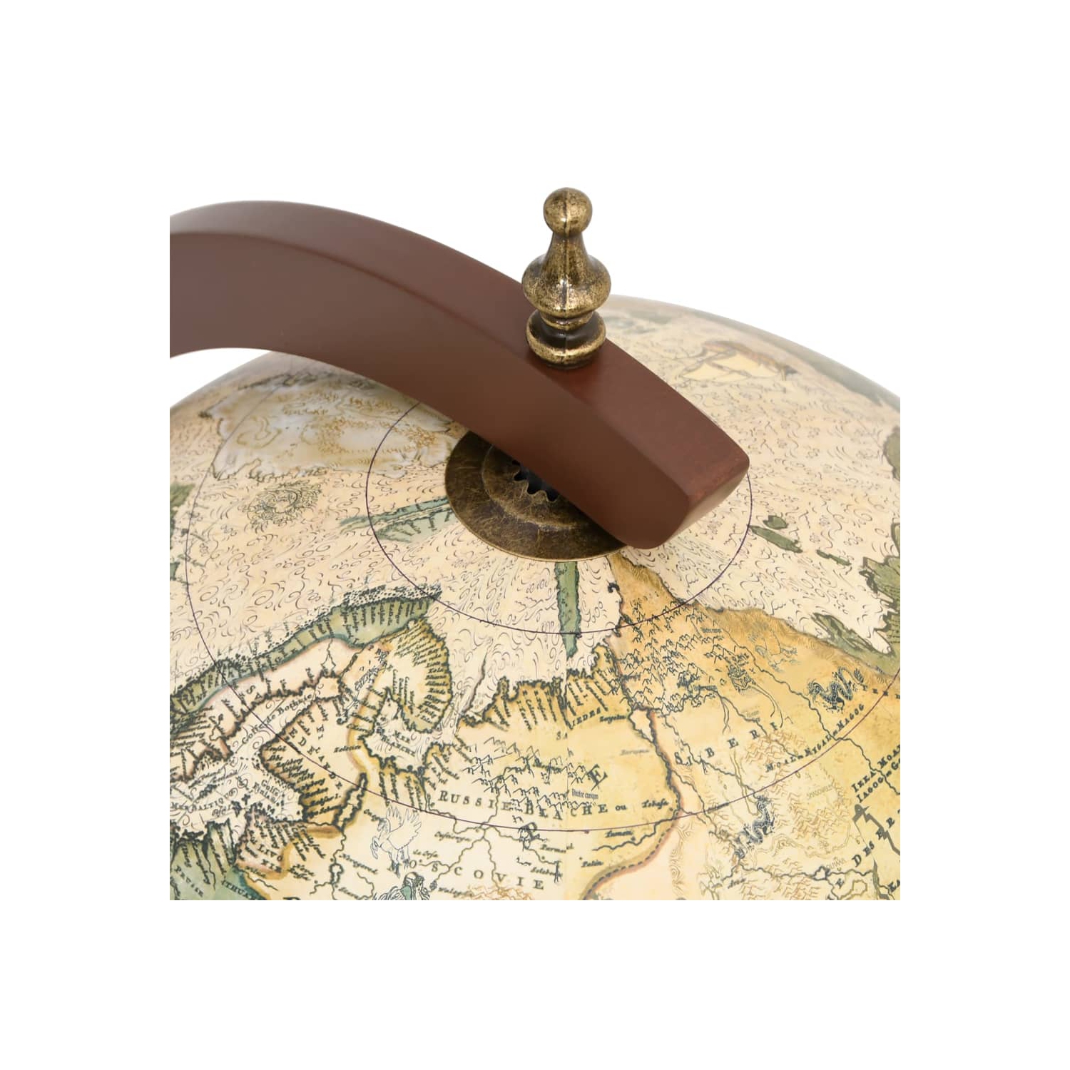 VidaXL – Support à vin Globe Bar en bois massif brun Eucalyptus