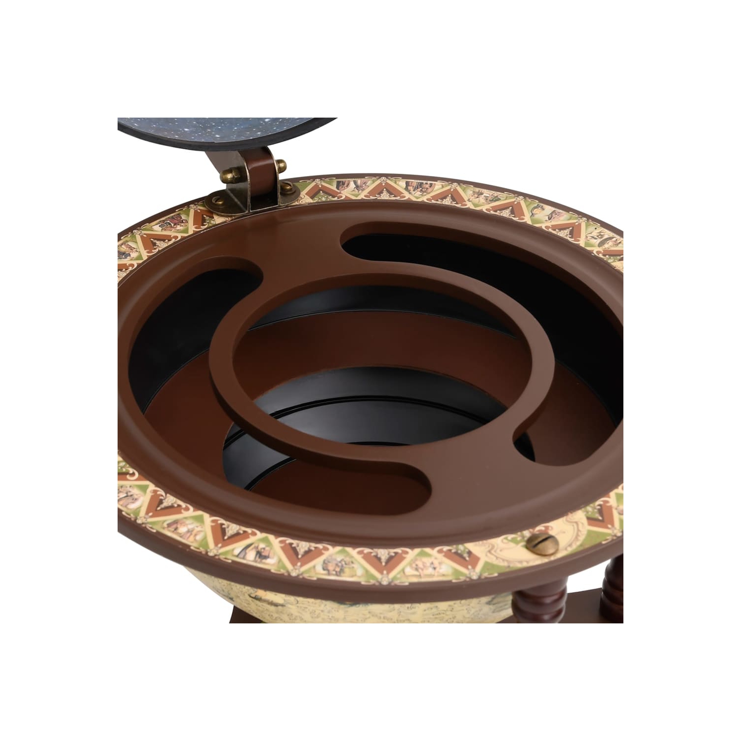 VidaXL – Support à vin Globe Bar en bois massif brun Eucalyptus