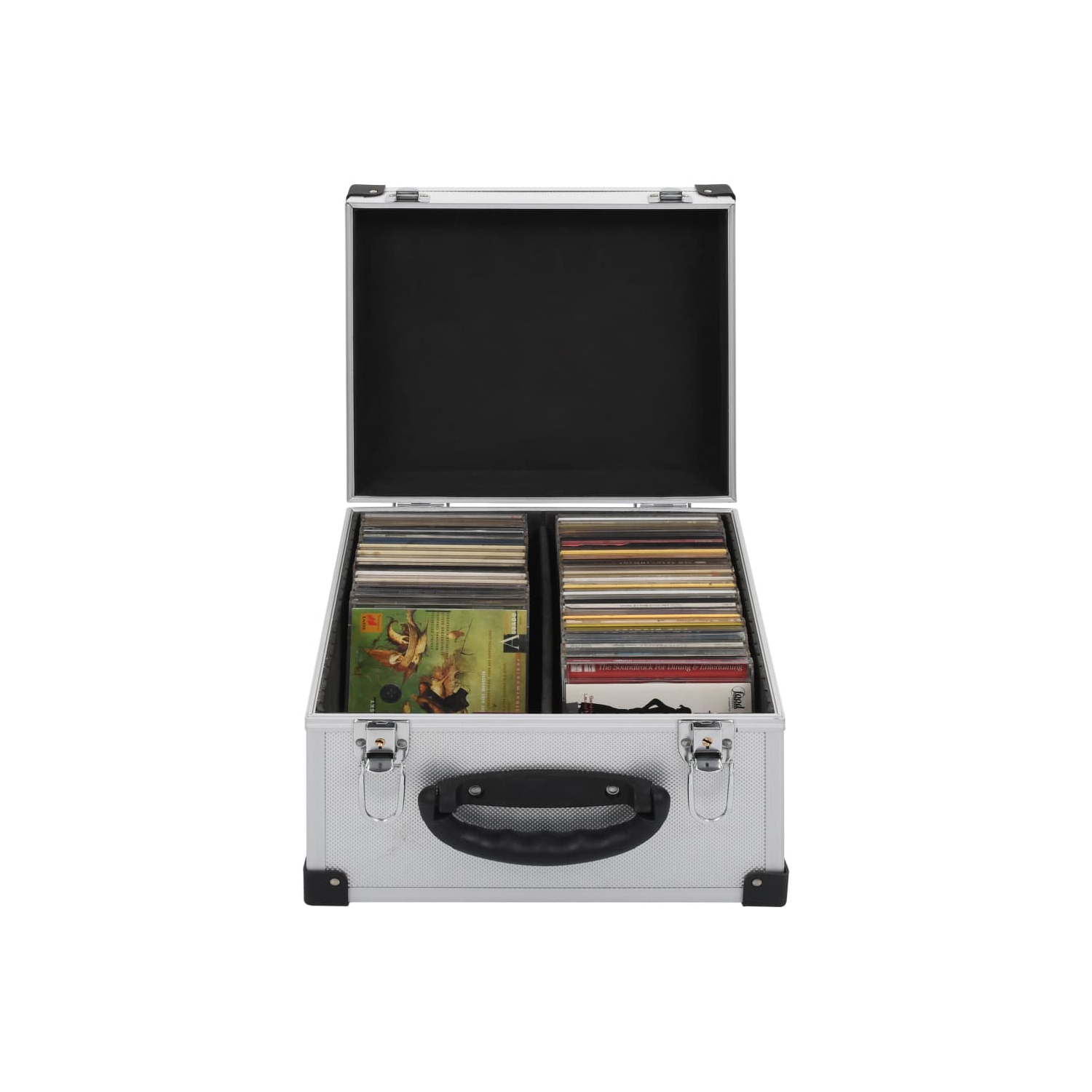 vidaXL CD Case for 40 CDs Aluminium ABS Silver