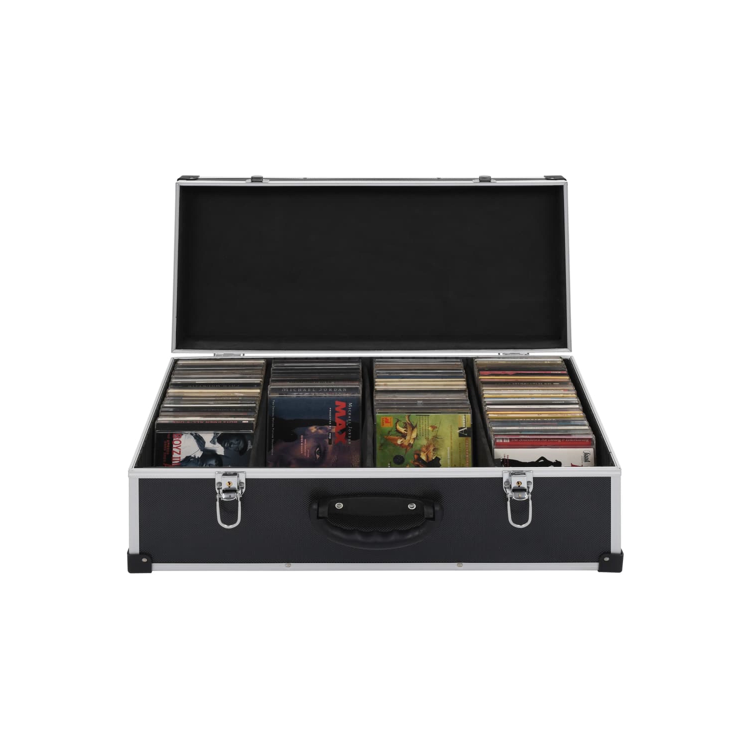 vidaXL CD Case for 80 CDs Aluminium ABS Black