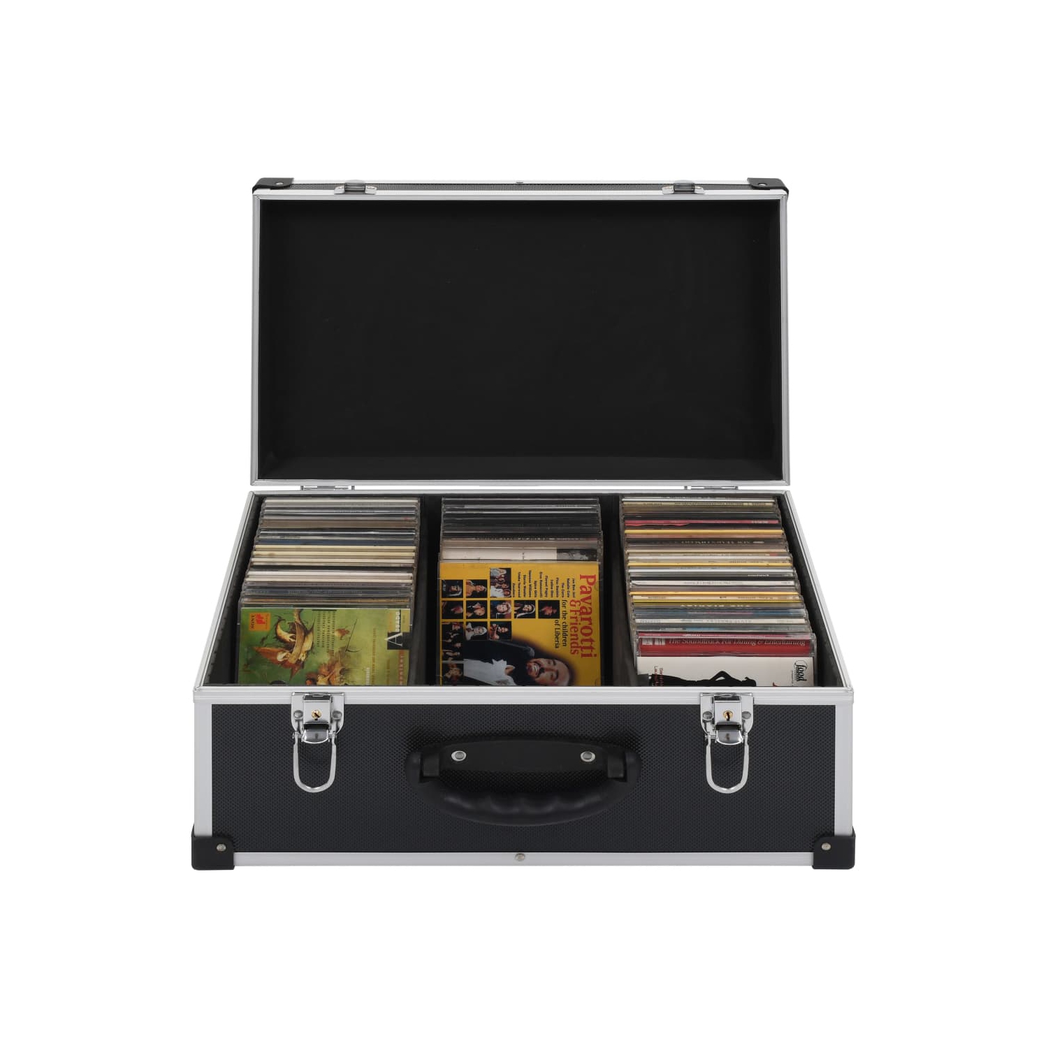 vidaXL CD Case for 60 CDs Aluminium ABS Black