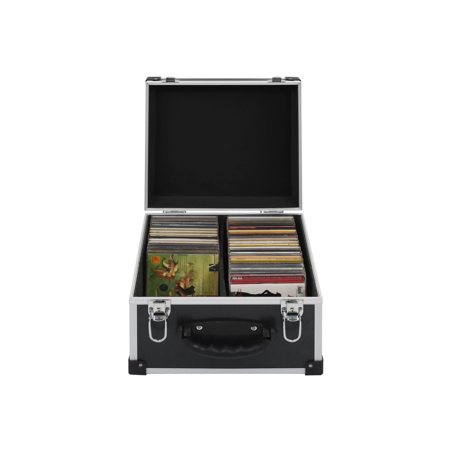 vidaXL CD Case for 40 CDs Aluminium ABS Black
