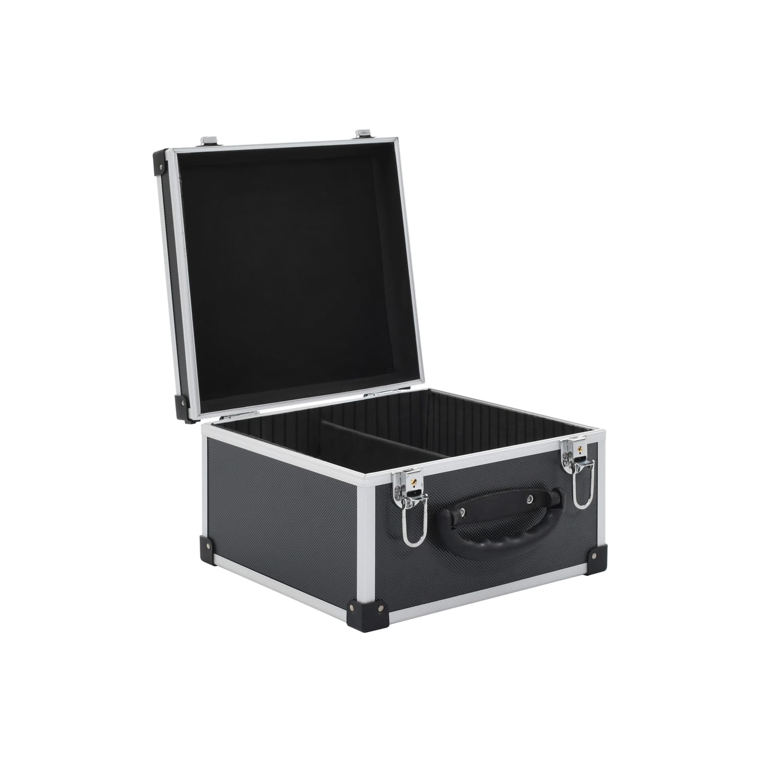 vidaXL CD Case for 40 CDs Aluminium ABS Black