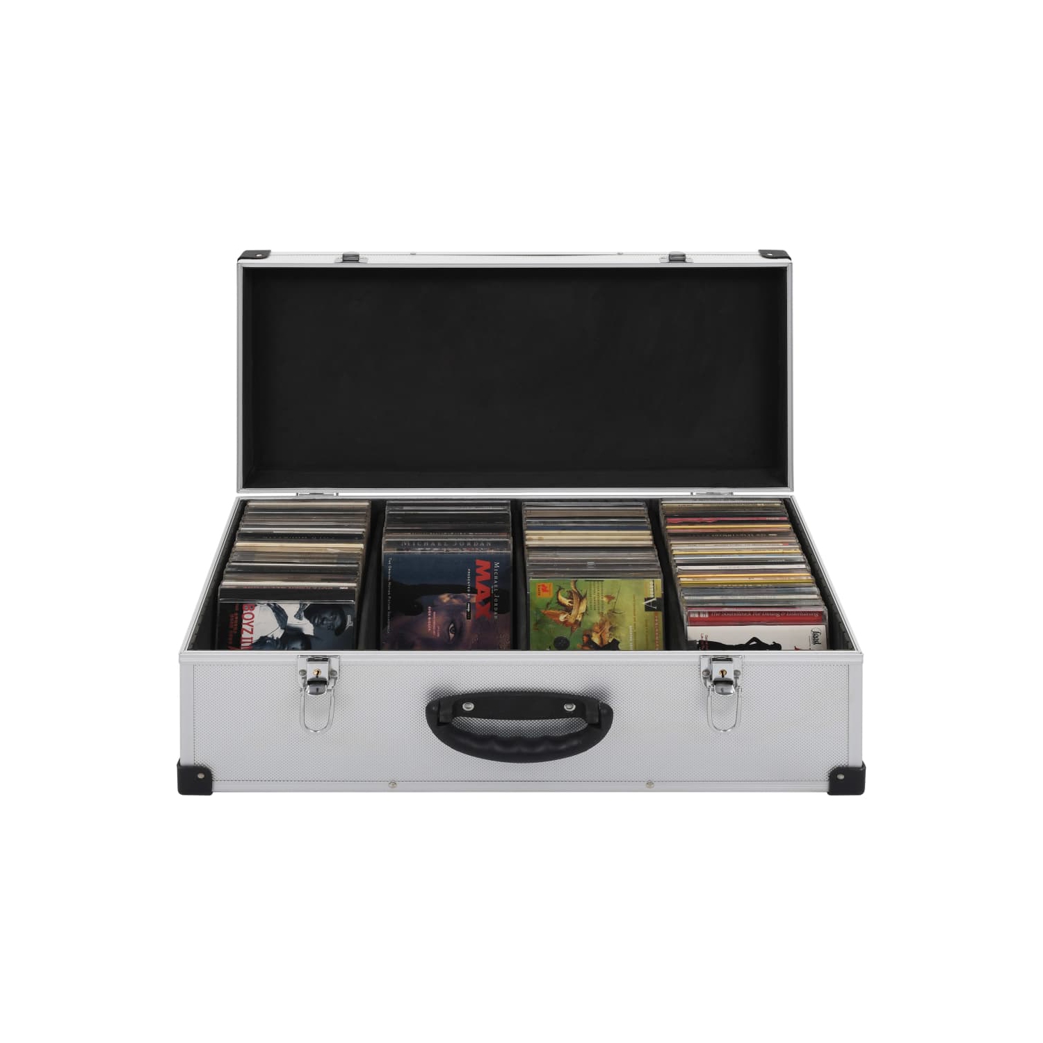 vidaXL CD Case for 80 CDs Aluminium ABS Silver