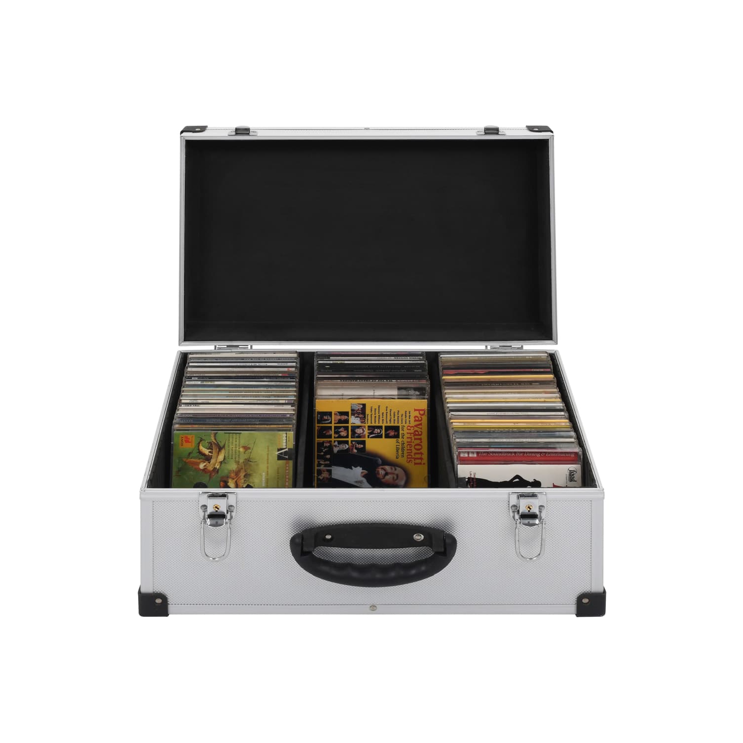 vidaXL CD Case for 60 CDs Aluminium ABS Silver