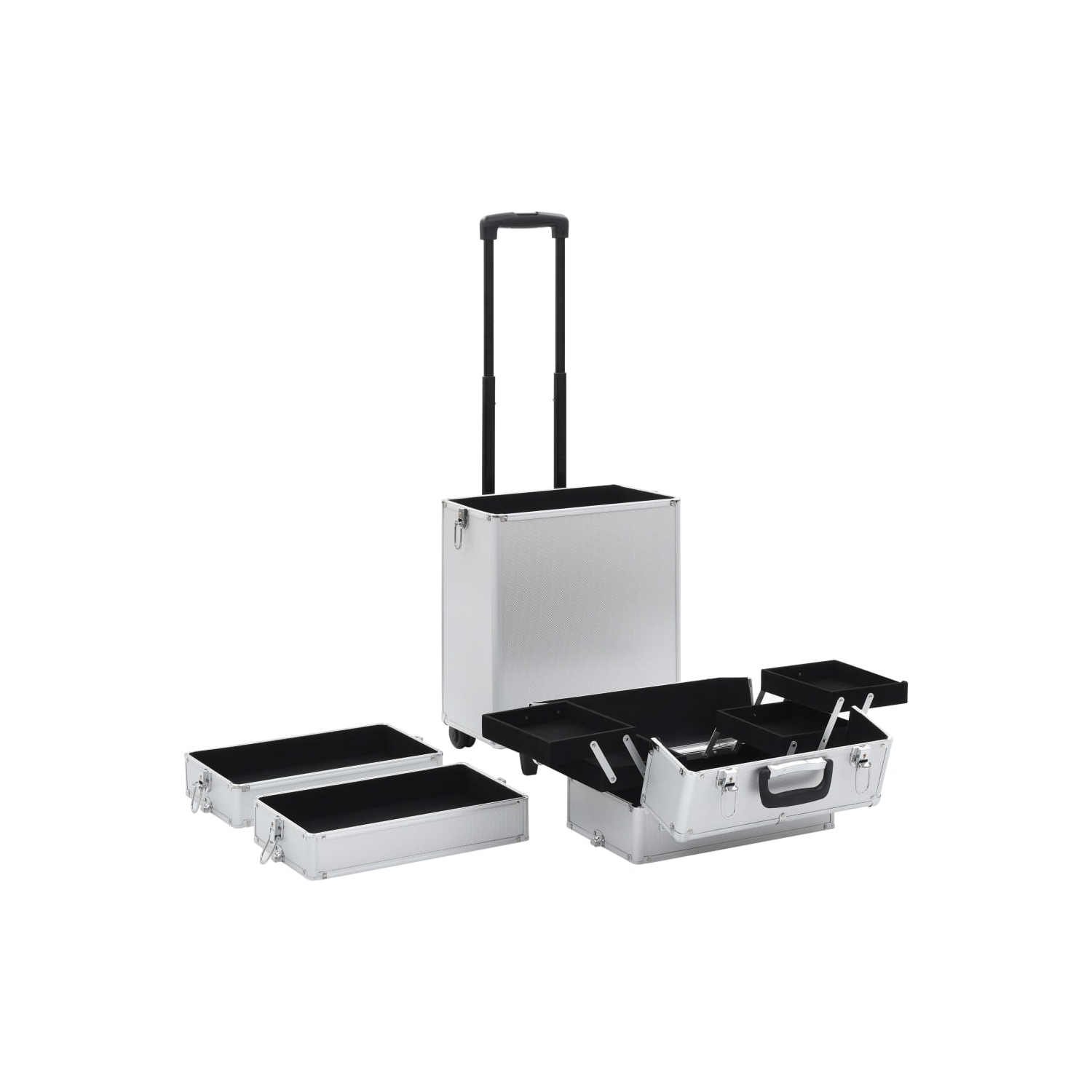 Chariot à maquillage vidaXL Aluminium Argent